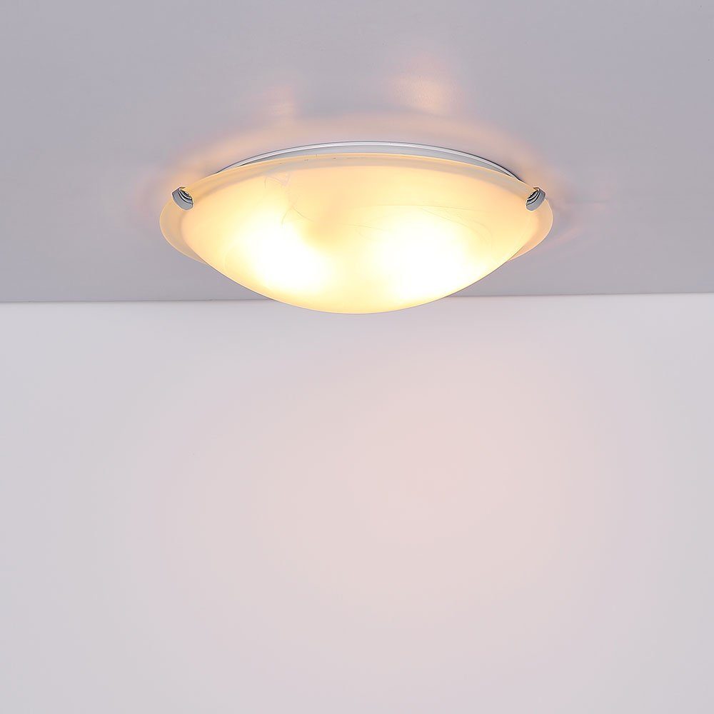 Glas Lampe inklusive, Strahler Deckenstrahler, Leuchte Design Leuchtmittel nicht weiß Decken Alabaster Globo rund