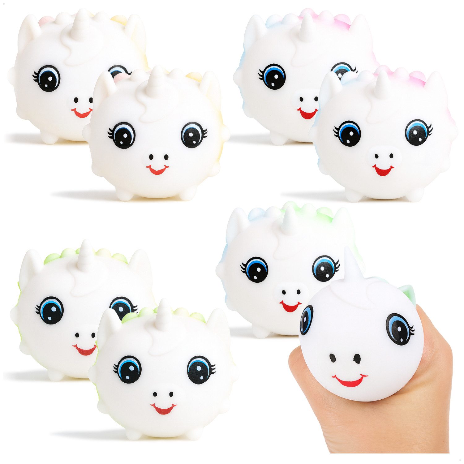 com-four Anti-Stress-Ball Anti Stress Quetschbälle - Squeeze Spielzeug zur Entspannung (8-St), Druckfiguren für Stressabbau - Knautschbälle