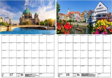 Seelenzauber Wandkalender Deutschlandzauber Planer DIN A3 Kalender für 2024 Städte Deutschland