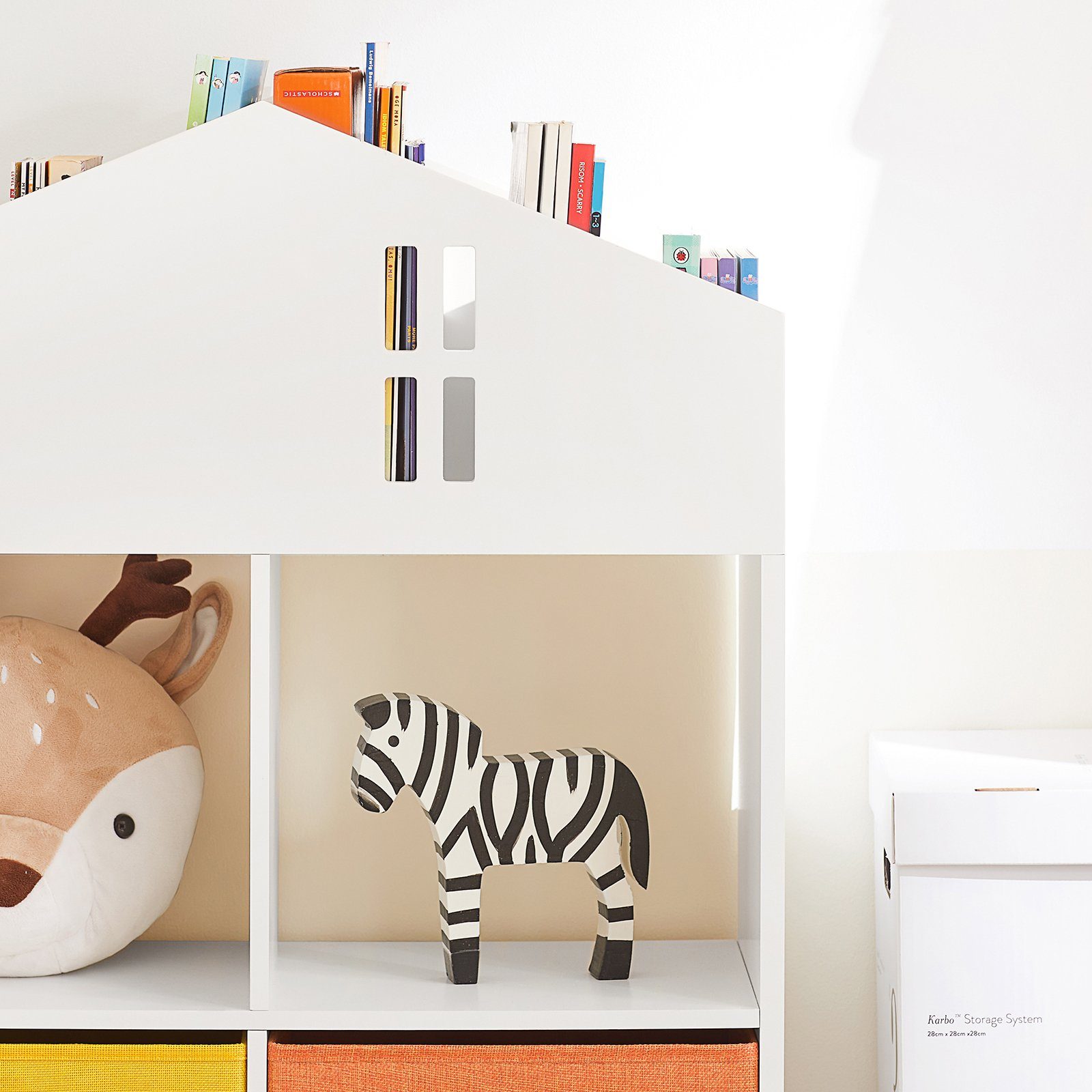 mit mit KMB49, Spielzeugregal Haus-Design Stoffboxen 2 SoBuy Kinderregal Bücherregal