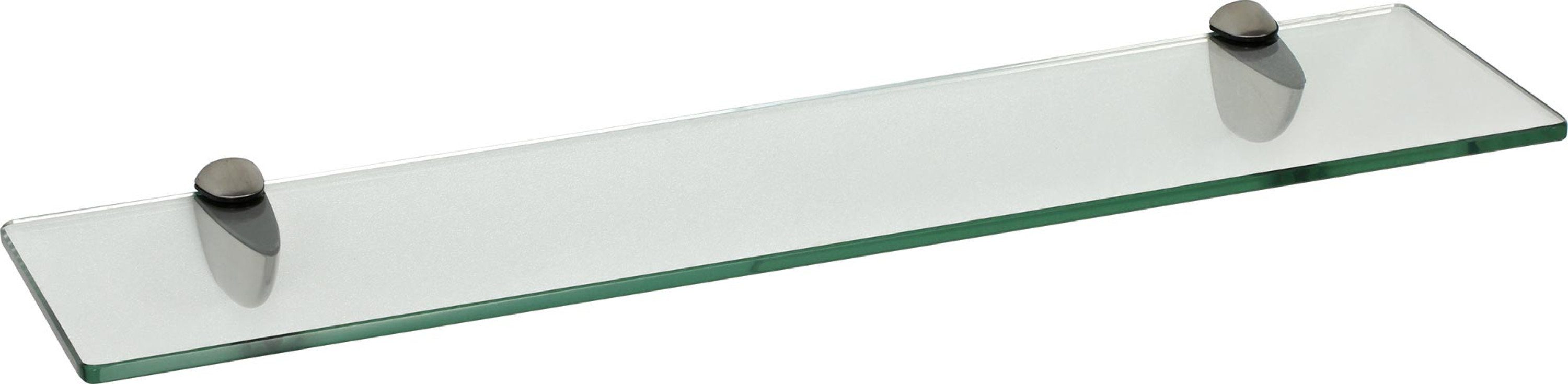 40 - 15 aus Wandregal x Clip CLASSICO klar Glasboden ESG-Sicherheitsglas 10mm Wandregal ib style Glasregal Edelstahloptik, + cm