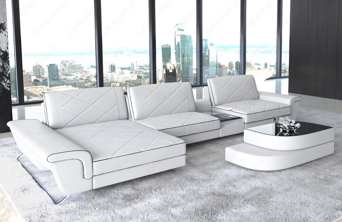 Sofa Dreams Ecksofa »Bari«, L Form Ledersofa mit LED, verstellbare  Rückenlehnen, Designersofa online kaufen | OTTO
