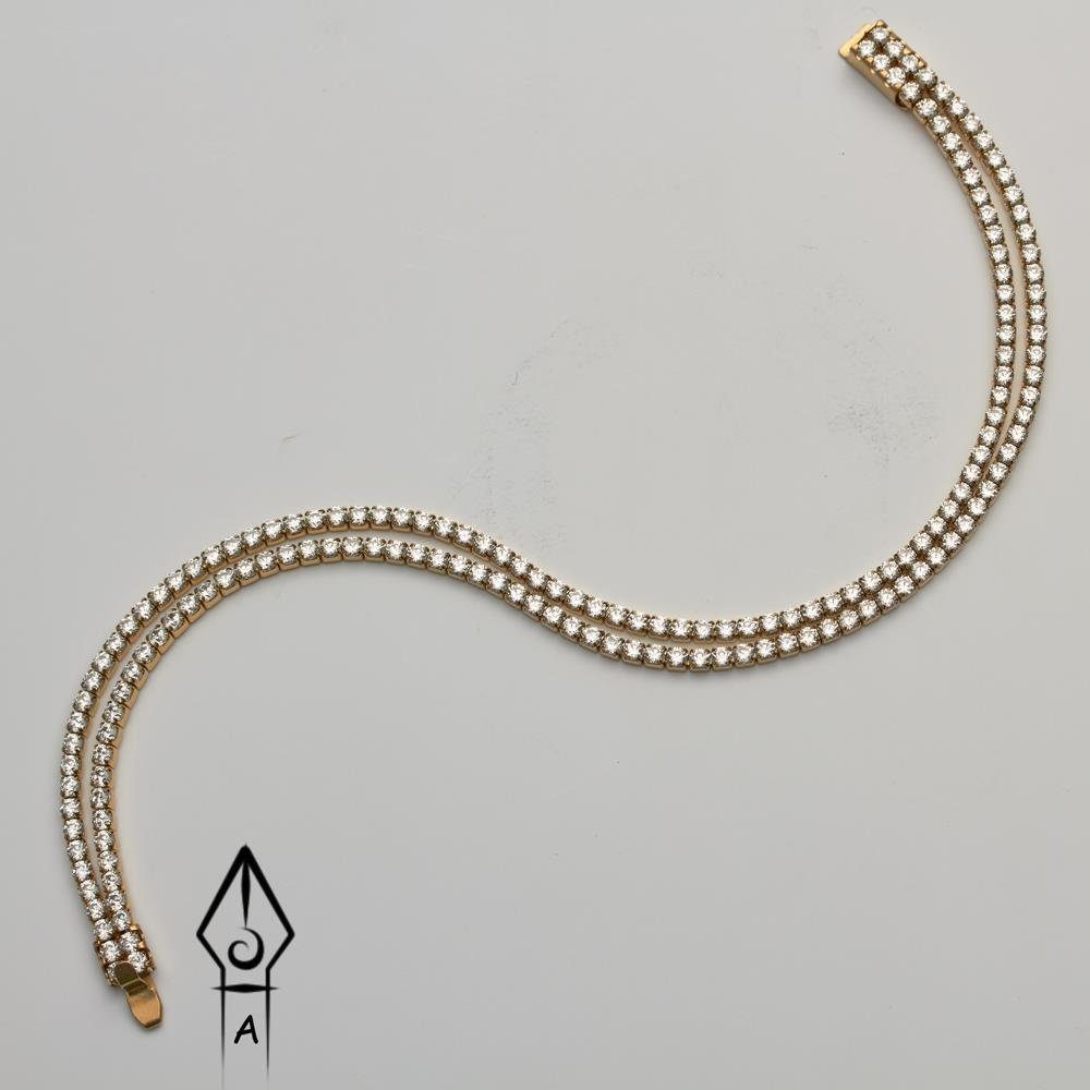 Unique Edelstahlarmband Zweireihiges Edelstahl-Armband silber Zirkonia günstig online kaufen