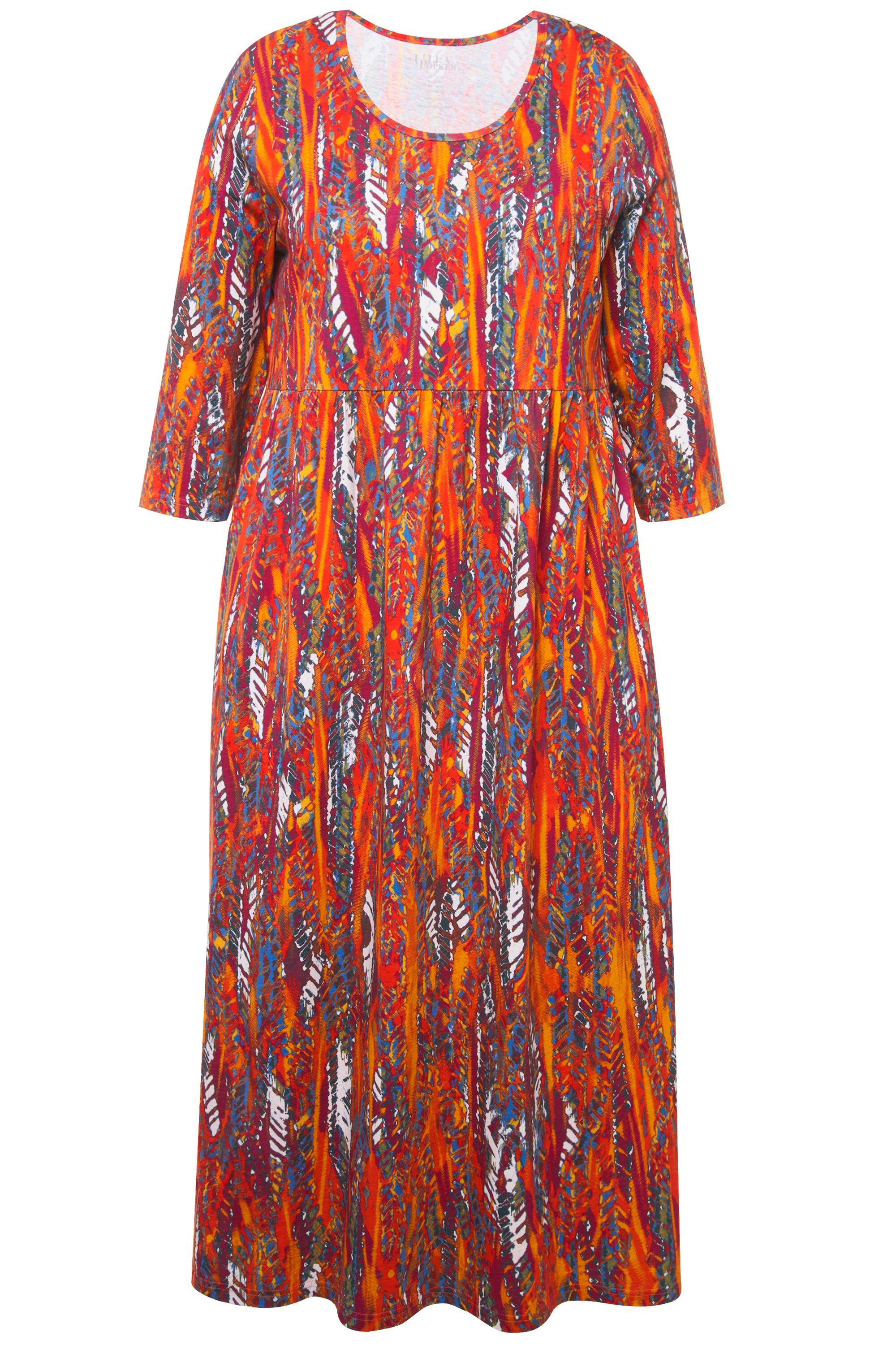 Ulla Popken Maxikleid Jersey-Maxikleid A-Linie Rundhals günstig online kaufen