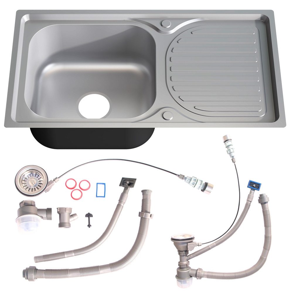 Melko Edelstahlspüle Küchenspüle Einbauspüle Spülbecken inkl. Zubehör aus E günstig online kaufen