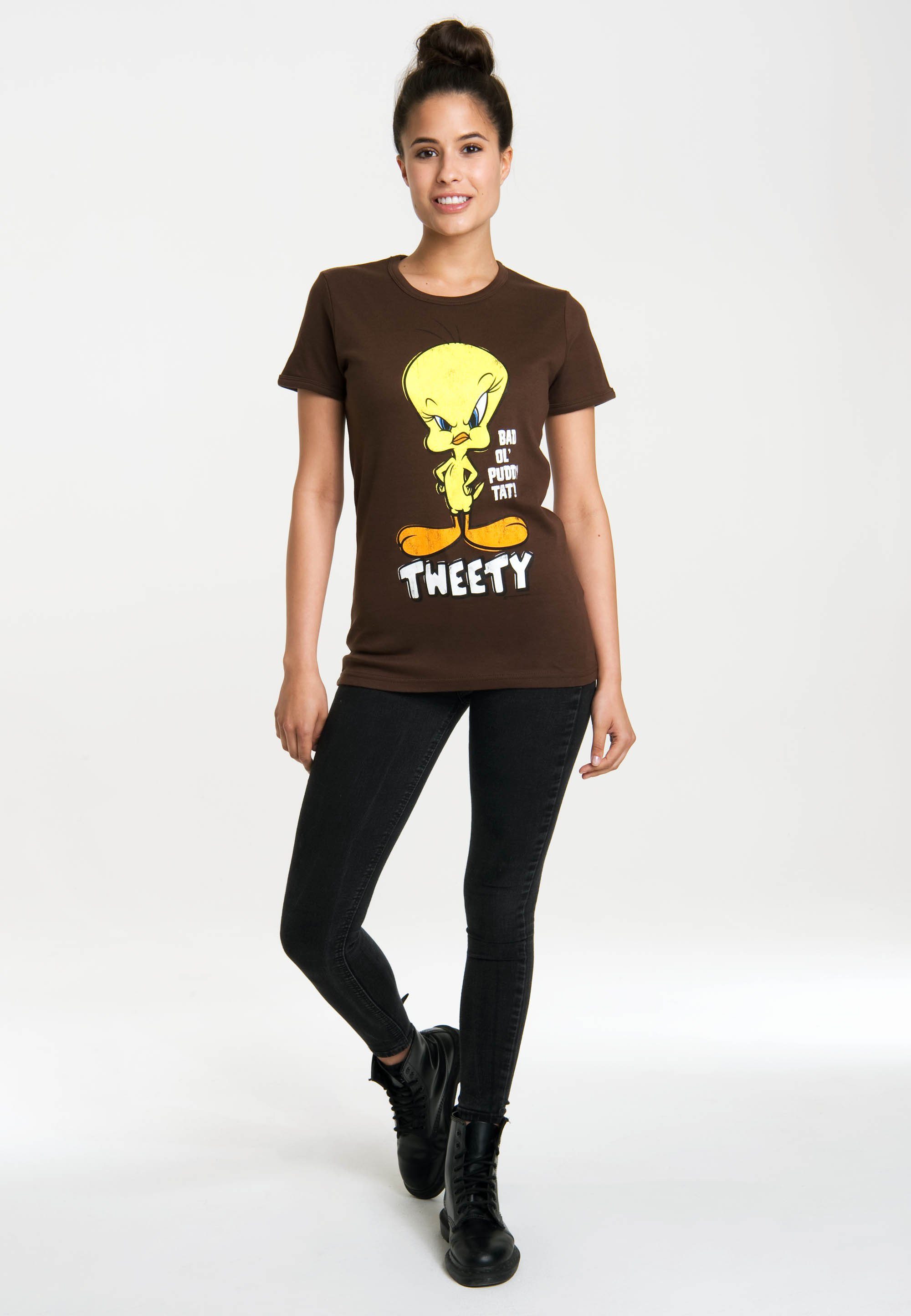 Originaldesign Looney lizenzierten LOGOSHIRT Tweety Tunes T-Shirt – mit