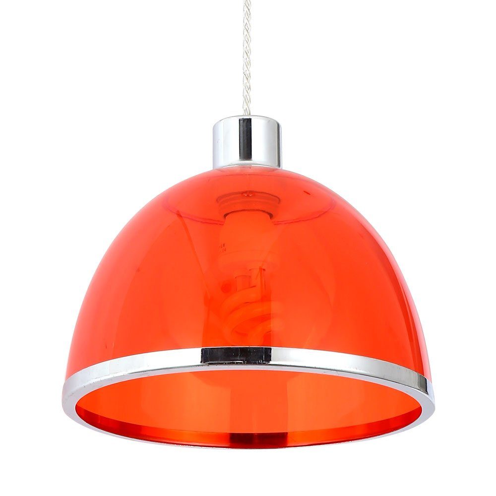 GLOBO LIGHTING Hängeleuchte, Leuchtmittel nicht inklusive, Retro Pendelleuchte mit einem Lampenschirm in rot CARLO D23