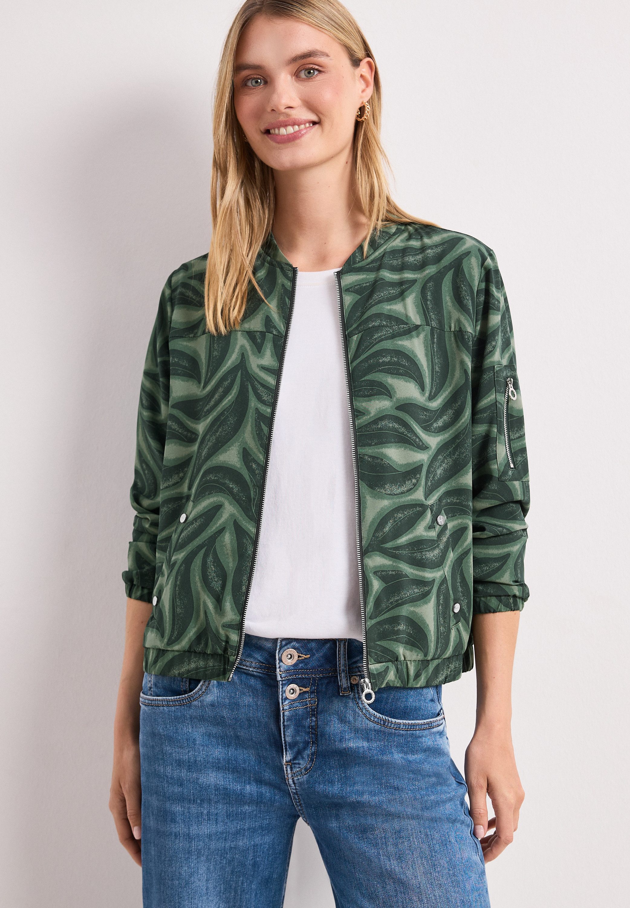 STREET ONE Blouson mit Zipper und Leomuster
