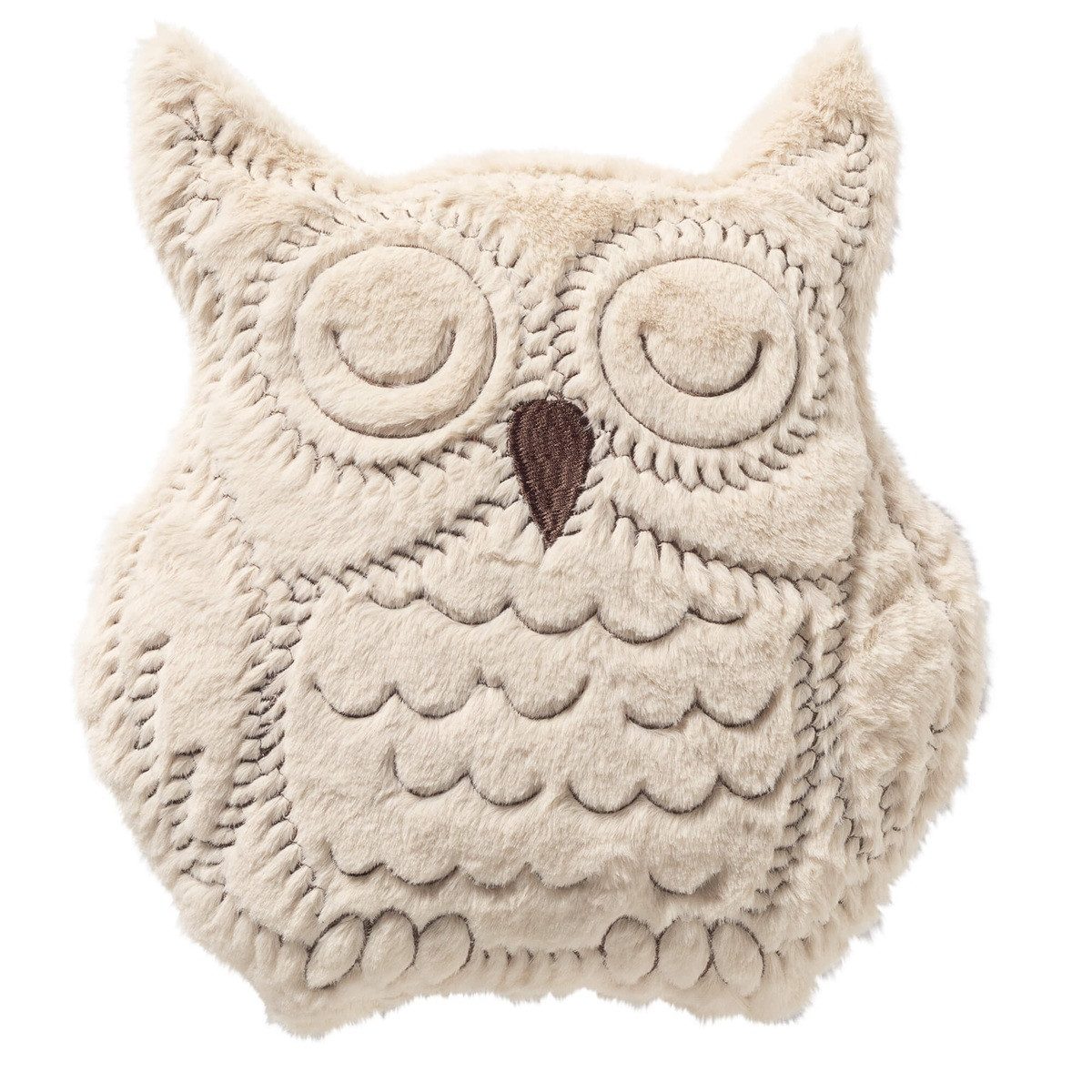 Dutch Decor Dekokissen Textino gefüllt 'Owl' 35 x 40 cm Beige