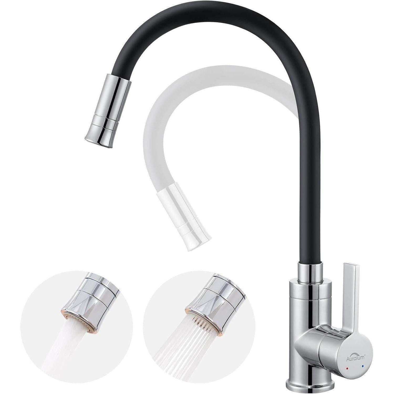 Küchenarmatur Küchenarmatur Wasserhahn 360 Hochdruck - Schwarz mit 2 Strahlarten