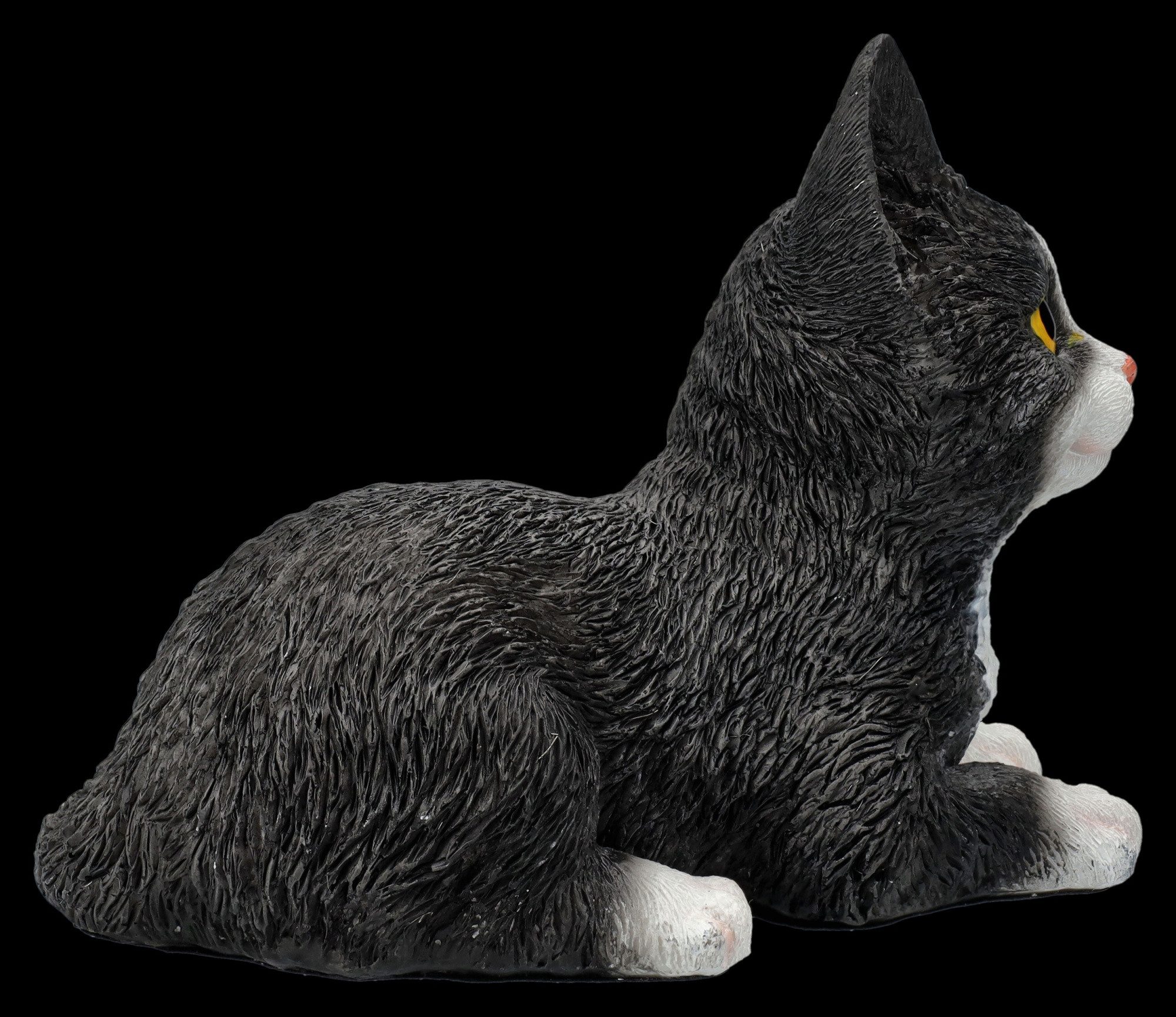 Figuren Shop GmbH Tierfigur Katzenfigur – Süßes Kätzchen Deko Statue handbemalt Polyresin 14 cm