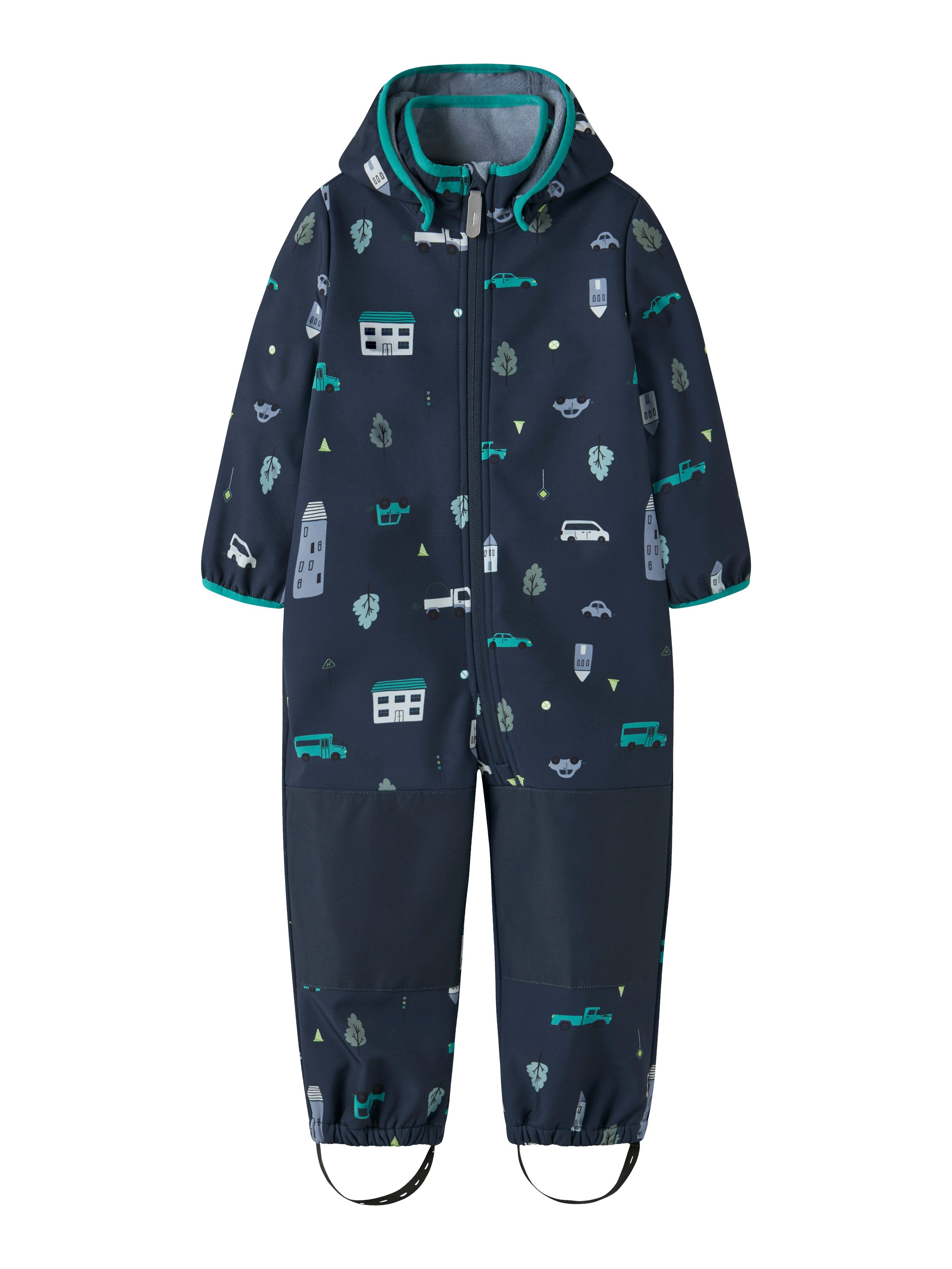 Name It Softshelloverall NMMMALTA05 SOFTSHELL SUIT AOP FO1 Materialmix, wasserdicht, winddicht