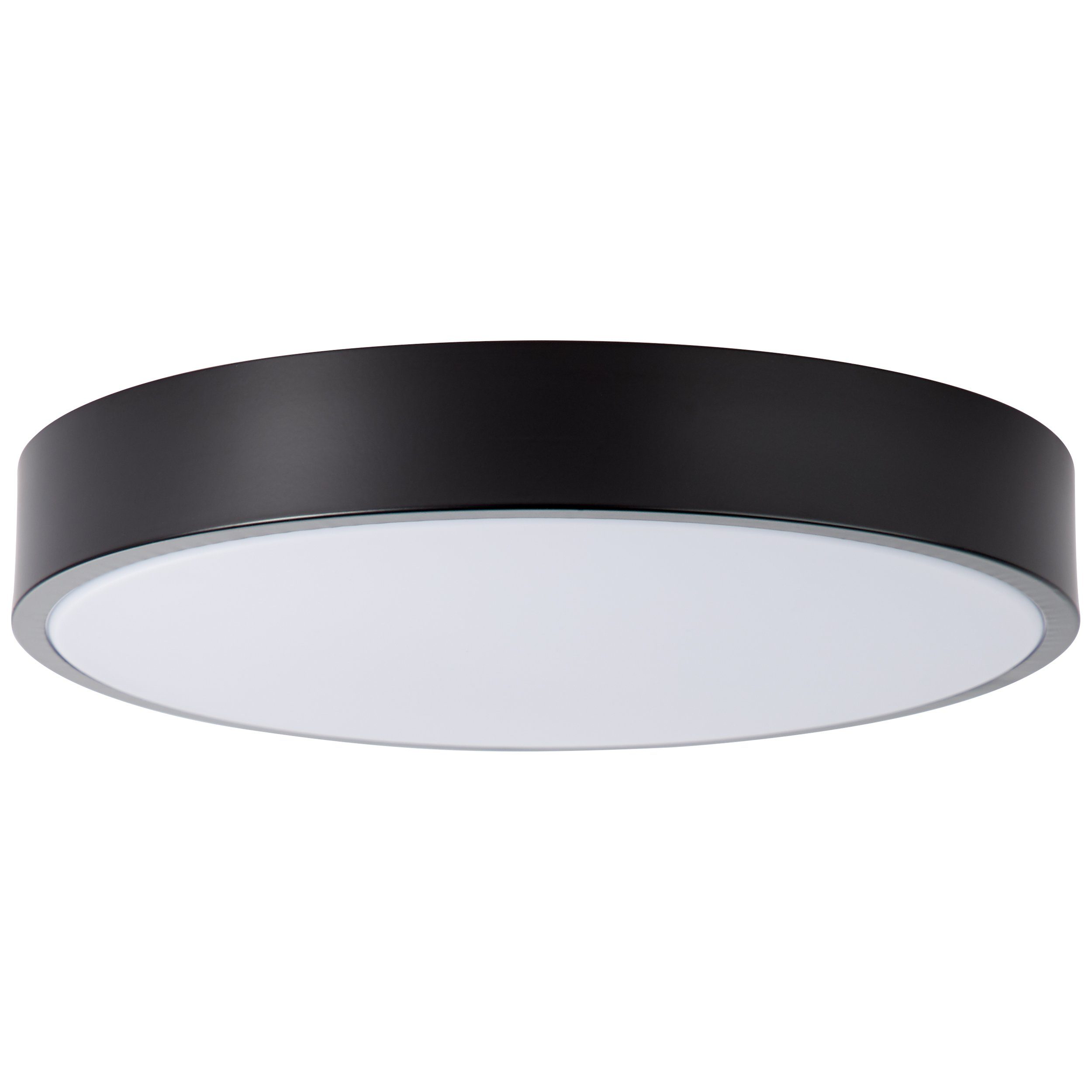 Deckenleuchte, Lightbox weiß/schwarz 33 1500 W, cm, LED LED 12 Ø K, lm, 3000 warmweiß, LED fest integriert, Deckenlampe,