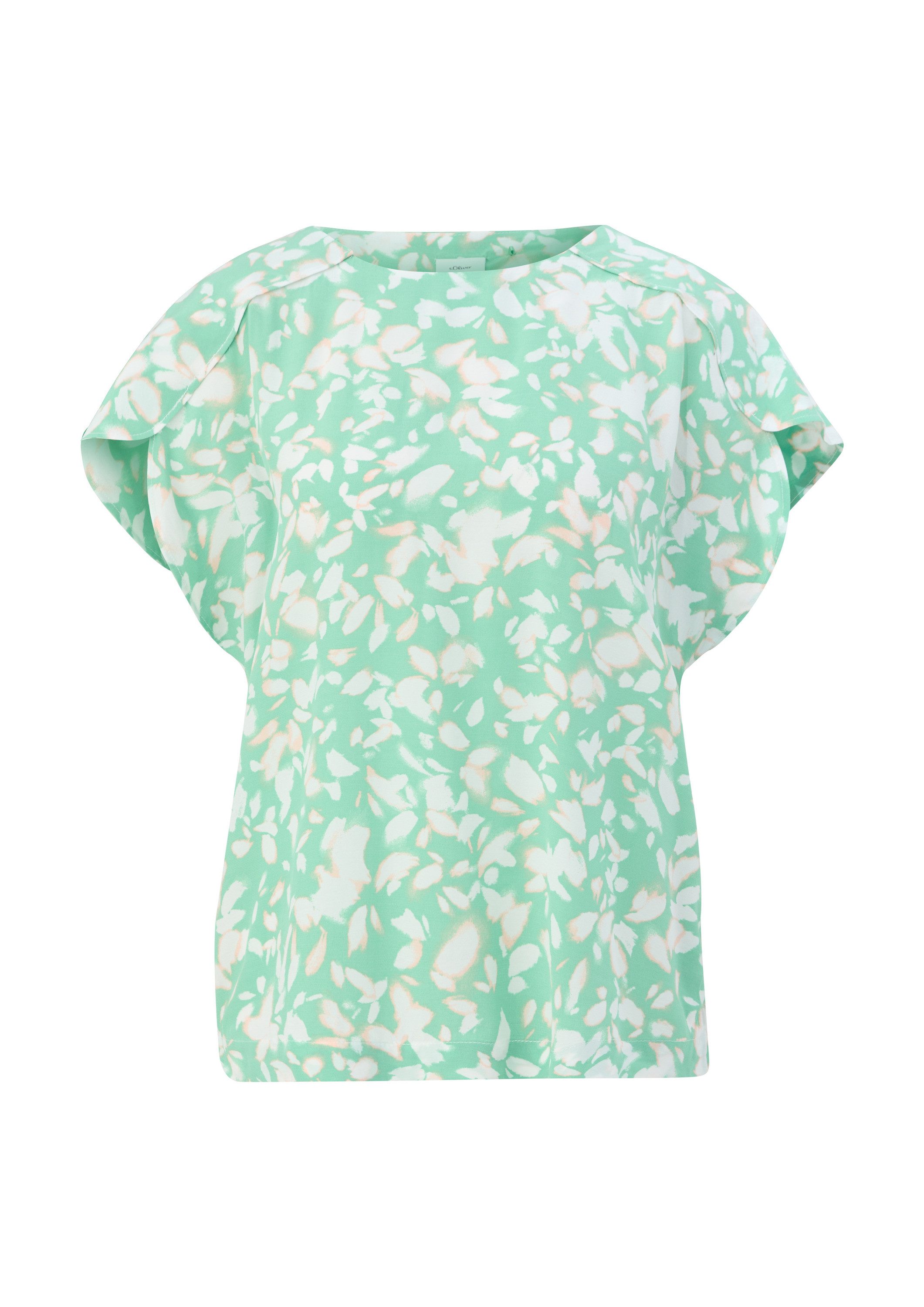 s.Oliver Kurzarmbluse Bluse Gemusterte Bluse im Loose Fit günstig online kaufen