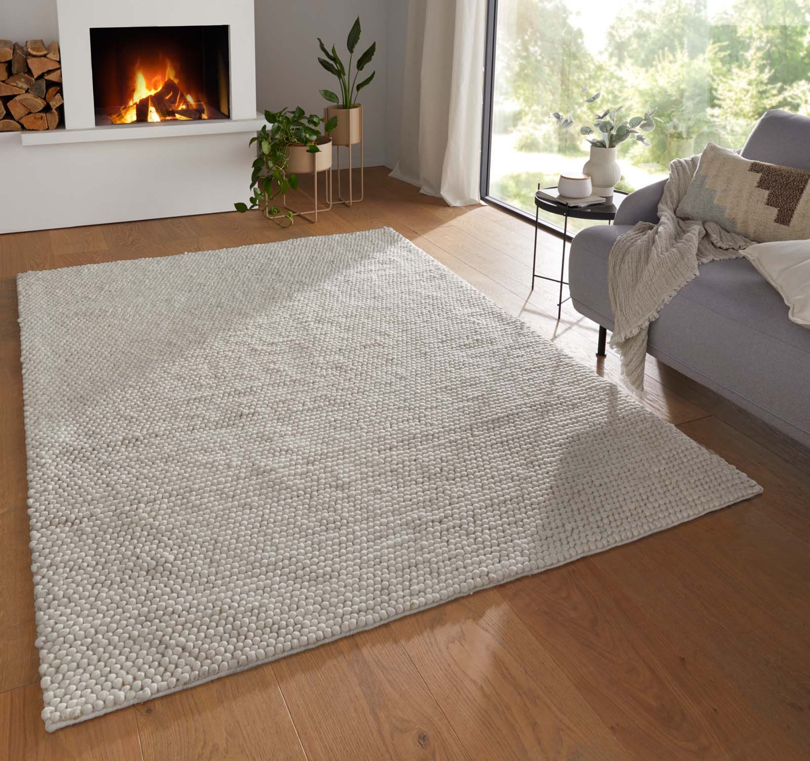 TaraCarpet Wollteppich TaraCarpet Bubble Moderner Schlingenteppich günstig online kaufen