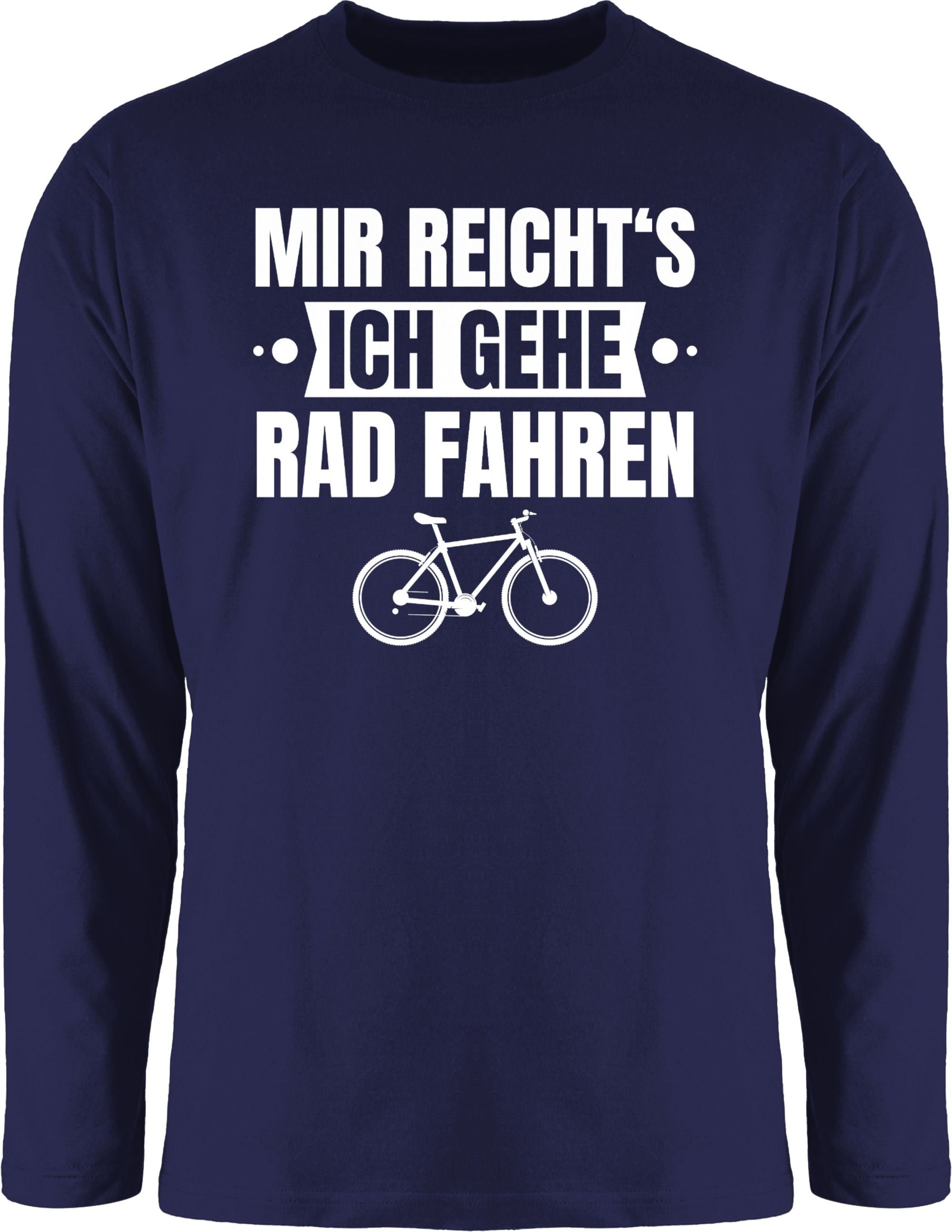 Shirtracer Rundhalsshirt Mir reicht's ich gehe Rad fahren - Banner weiß Fahrrad Bekleidung Radsport 2 Navy Blau | Rundhalsshirts