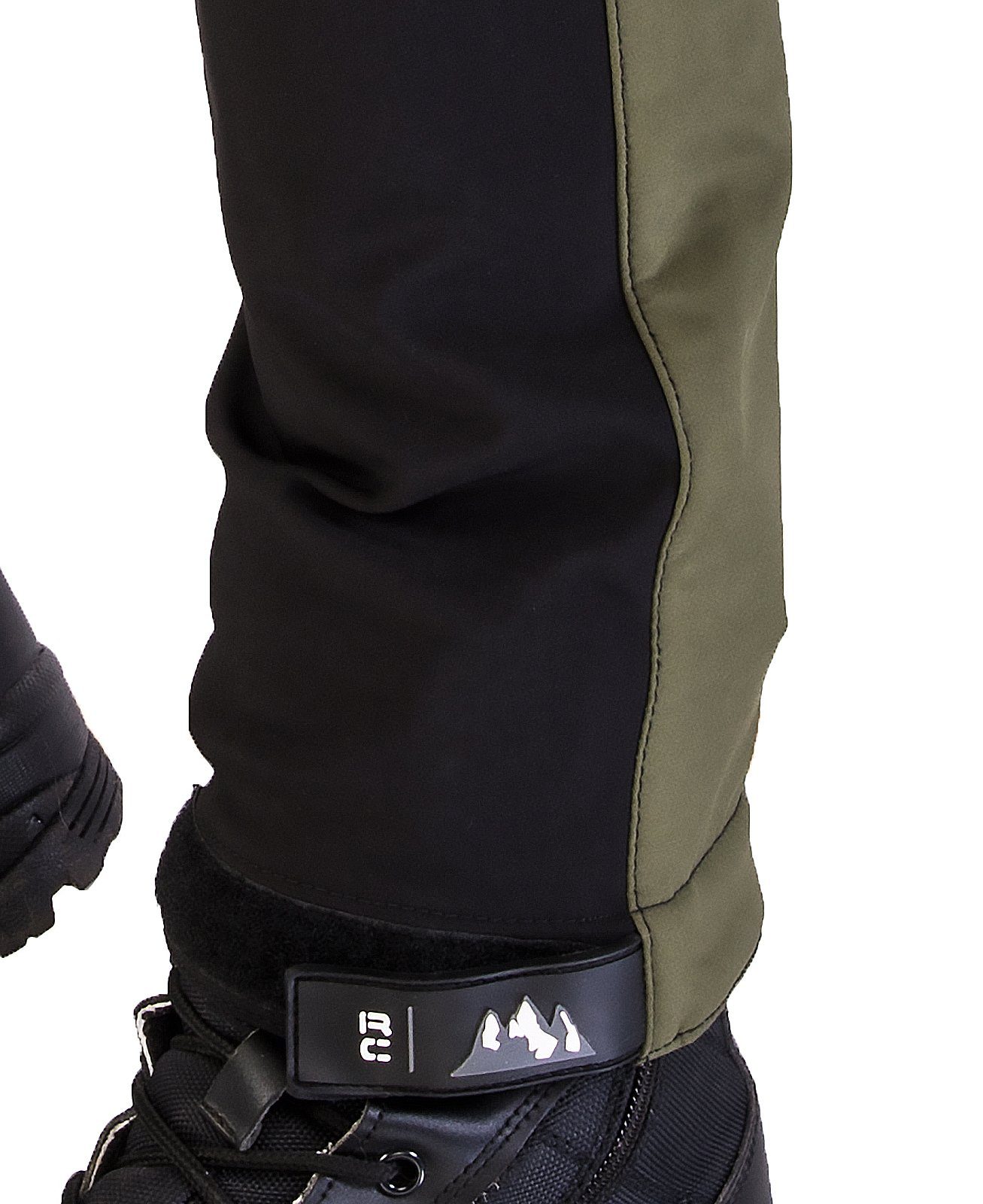 Herren H-196 Softshellhose Schwarz-Dunkelgrün Softshellhose Creek Wanderhose Rock