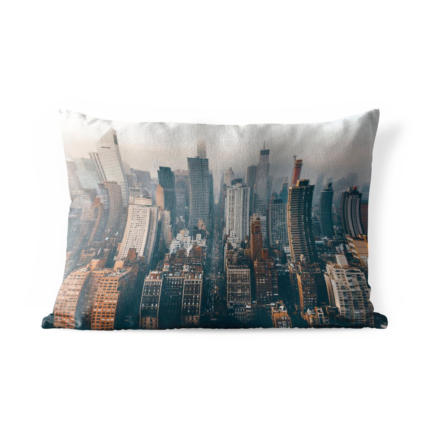 MuchoWow Dekokissen Skyline von New York, Outdoor-Dekorationskissen, Polyester, Dekokissenbezug, Kissenhülle | Dekokissen