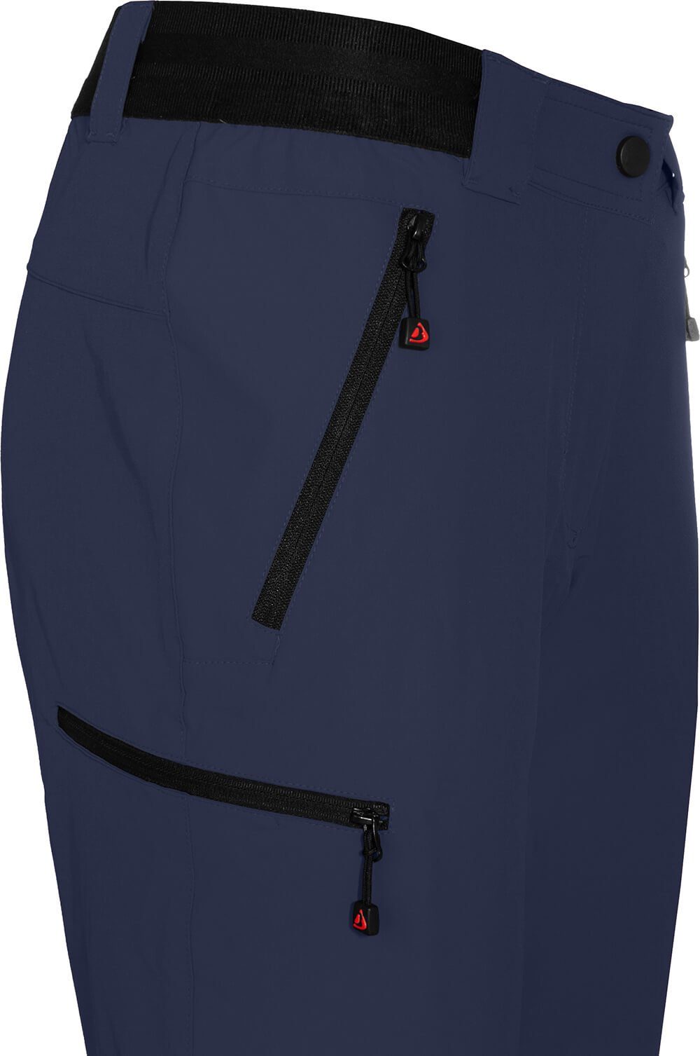 Bergson Zip-off-Hose VIDAA COMFORT blau Normalgrößen, Damen Wanderhose, peacoat strapazierfähig, leicht, Zipp-Off