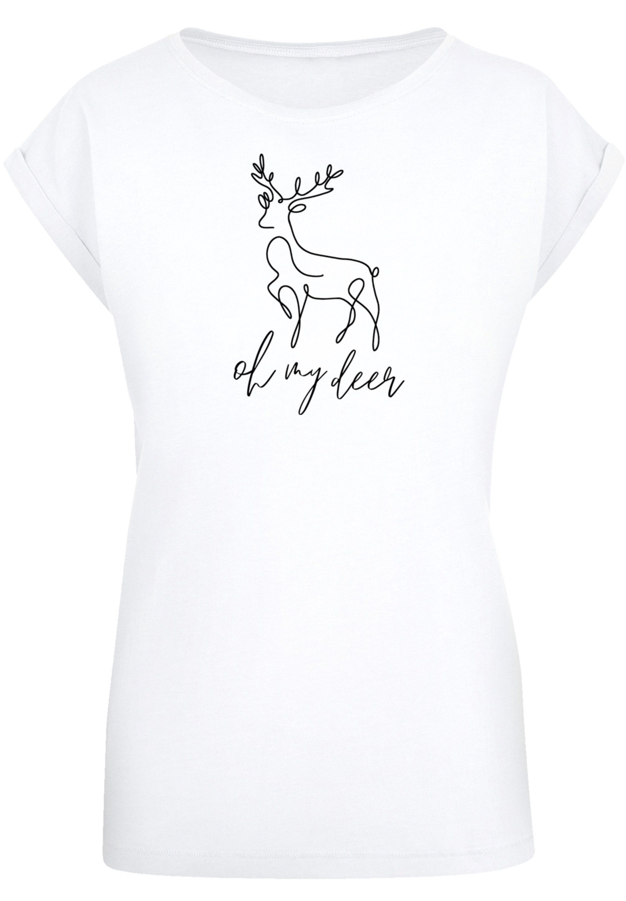 Sehr Winter mit Tragekomfort T-Shirt Premium Deer Rock-Musik, weicher Qualität, Band, Baumwollstoff F4NT4STIC Christmas hohem