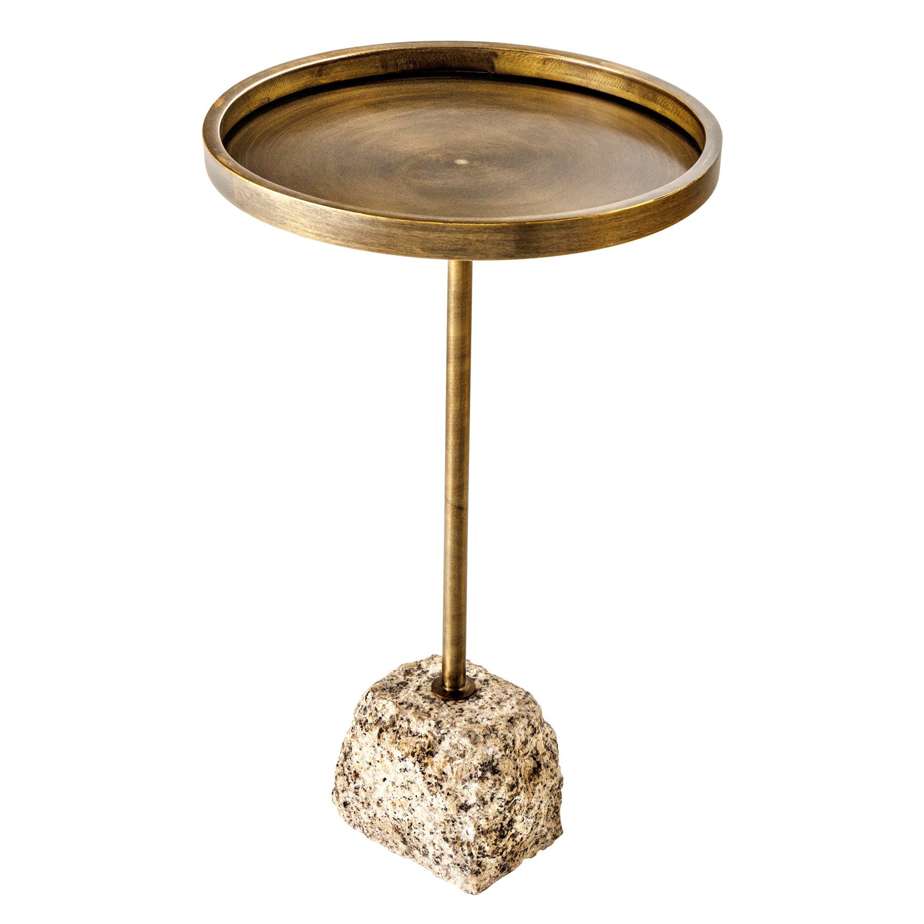 riess-ambiente Beistelltisch TRAYFUL 60cm messing antik / natur · Wohnzimme günstig online kaufen