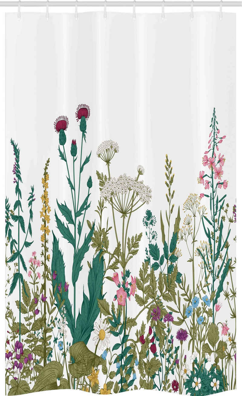 Abakuhaus Duschvorhang Badezimmer Deko Set aus Stoff mit Haken Breite 120 cm, Höhe 180 cm, Frühling Wildflower Arrangement