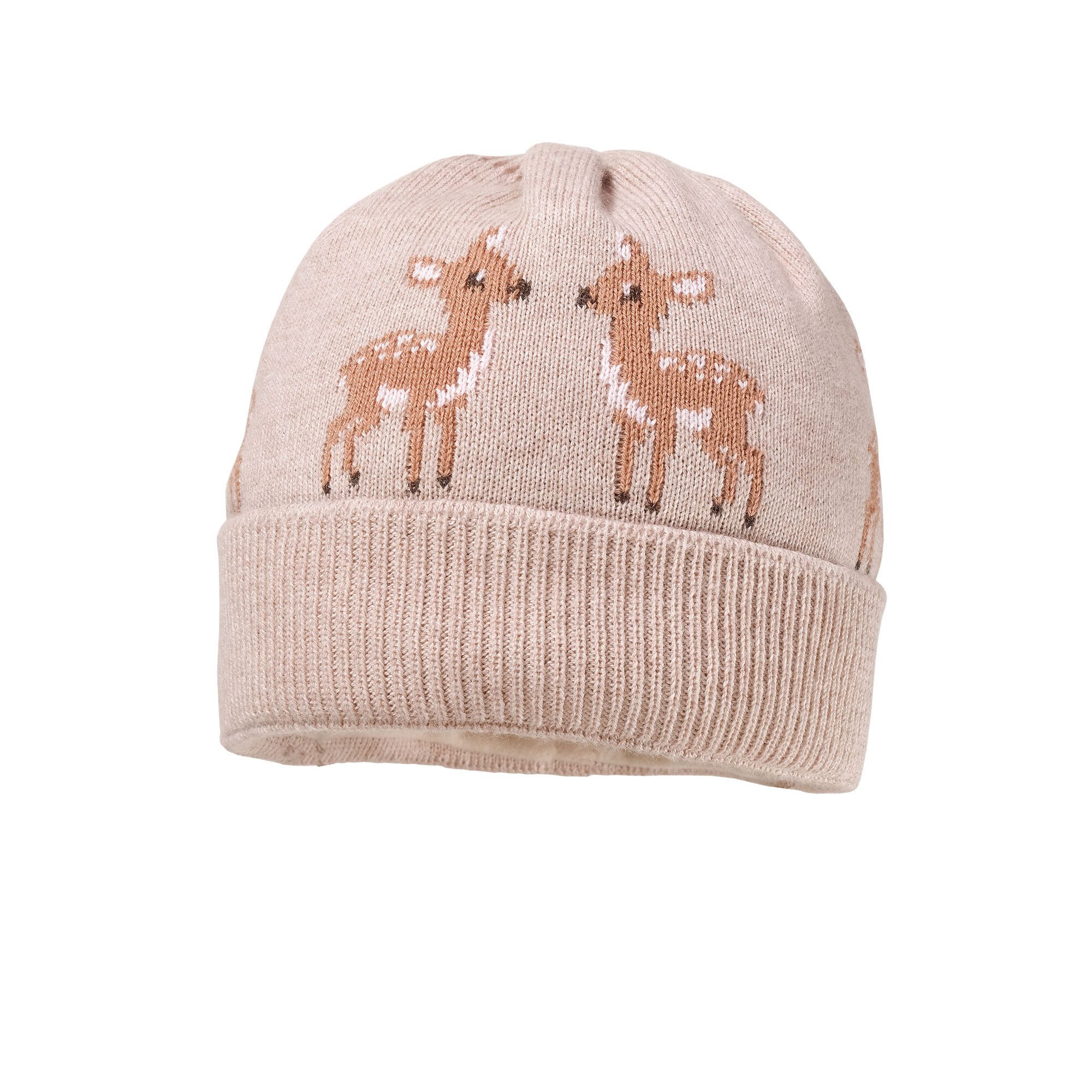 MAXIMO Strickmütze BABY GIRL-Umschlagmütze, Reh (1-St)