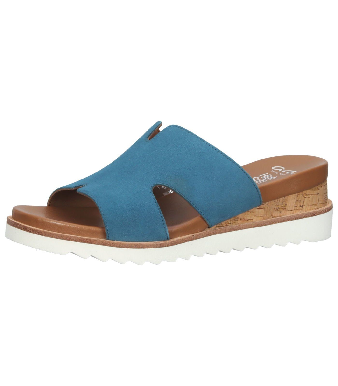 Veloursleder Pantolette Ara 045293 blau Pantoletten