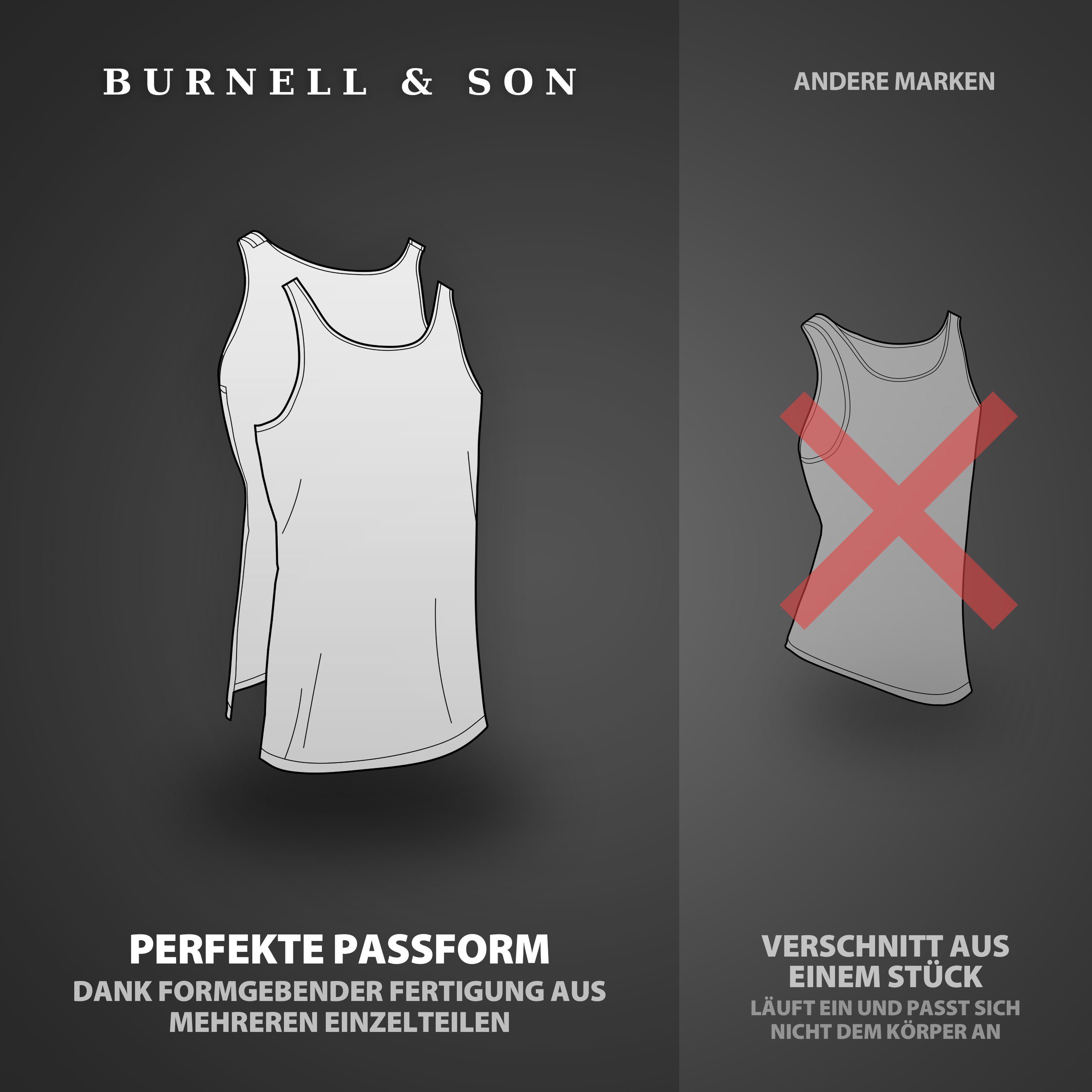 Burnell & Son Unterhemd (Packung, extra Set, Spar-Pack, Spar-Packung, Feinripp, Tank Grau für 3-St., lang Achselshirt 3er-Pack) Top Herren