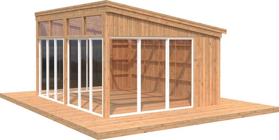Palmako Holzpavillon »Nova«, mit Doppelstegplatten, BxT: 517×397 cm, hellbraun