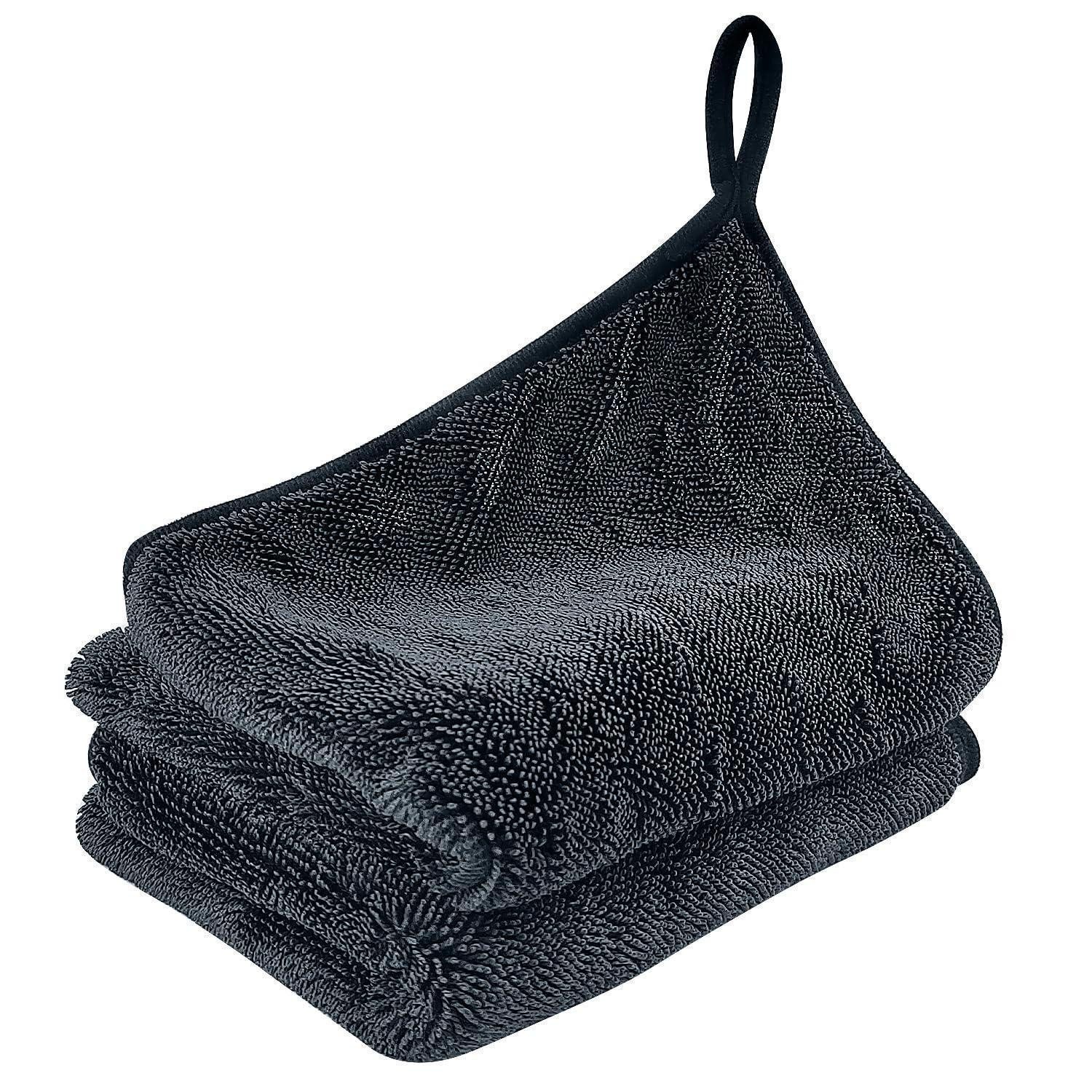 LuxusKollektion Mikrofasertuch Auto Dusche Wundertuch 40x60cm 2er Grau Mikrofasertuch