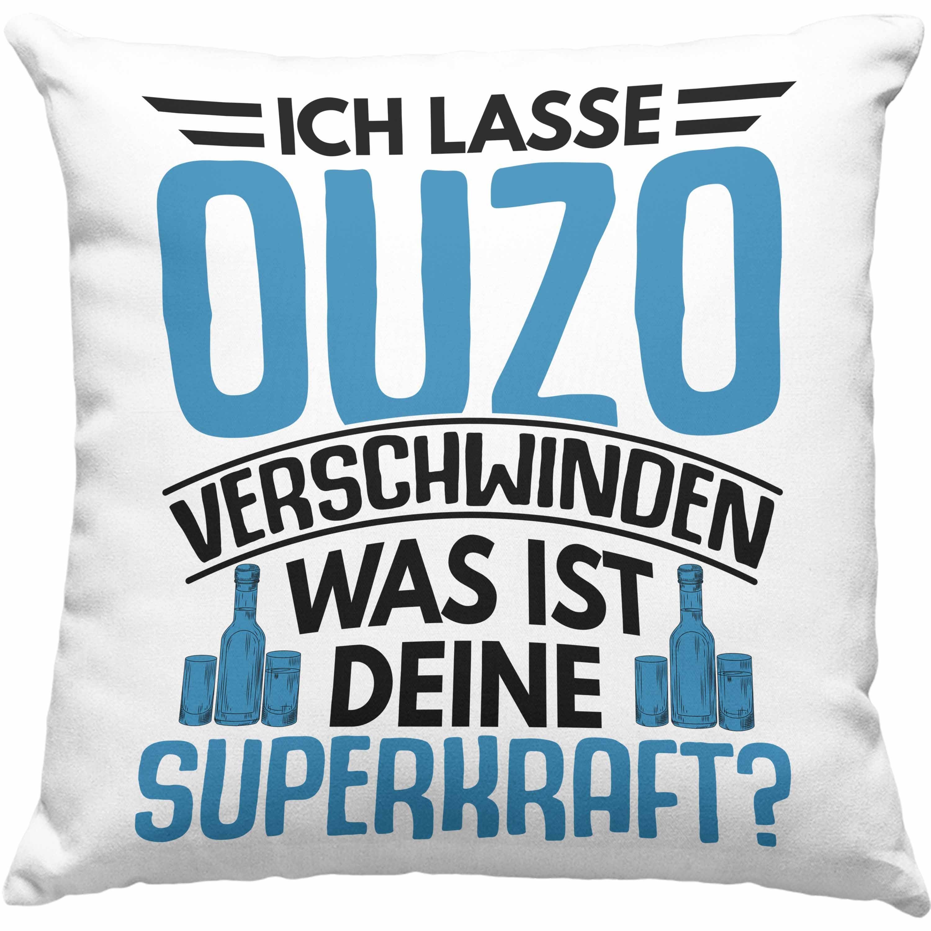 Trendation Dekokissen Trendation - Ouzo Schnaps Kissen Geschenk Greiche Griechenland Geschen