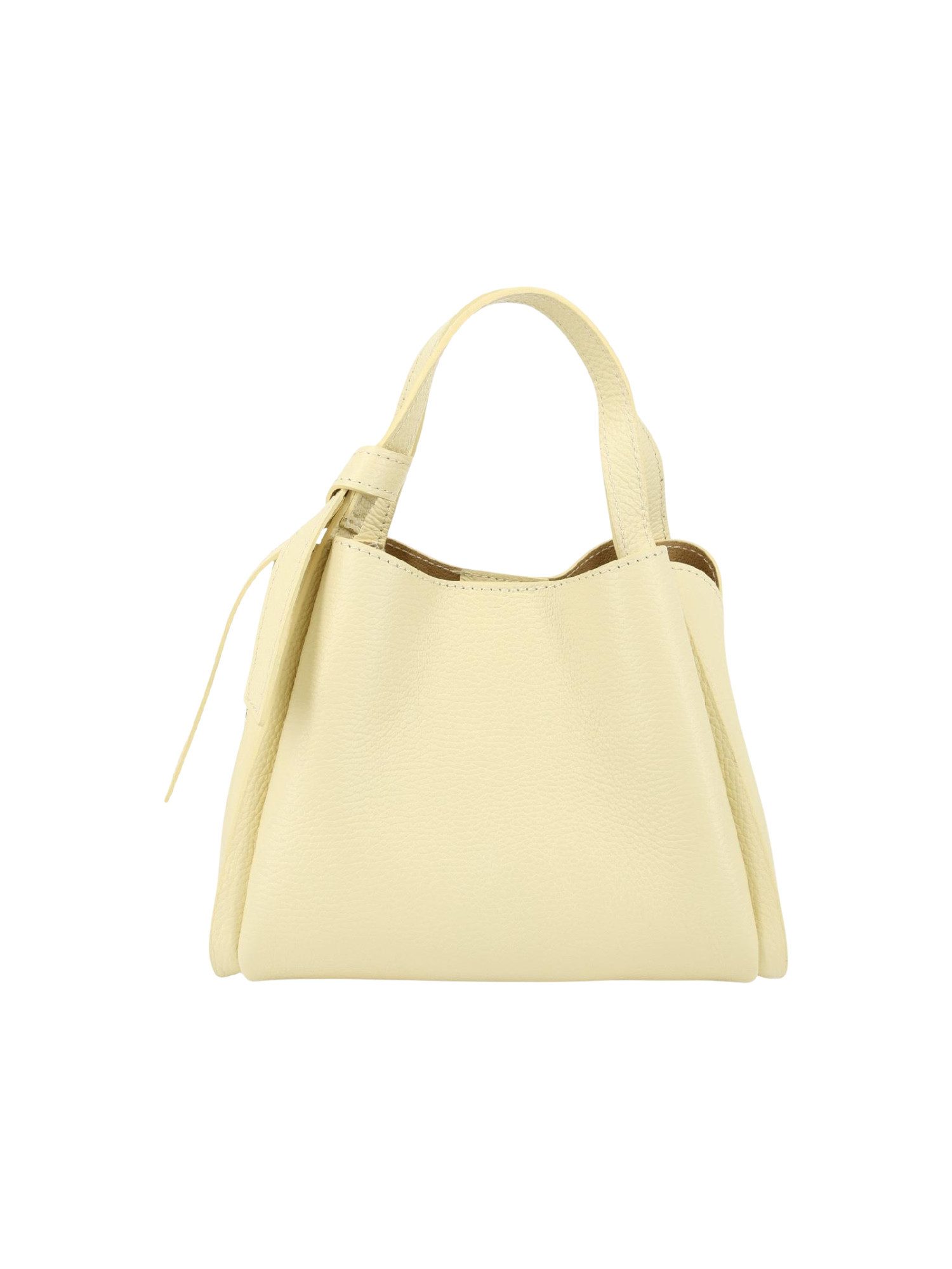 BRISE TASCHE Schultertasche Echtleder-Schultertasche mit Henkel & Crossbody-Gurt – Pastellgelb (1-teilig, Tasche inkl. Schulterriemen), Echtleder, Magnetverschluss, verstellbarer Schulterriemen