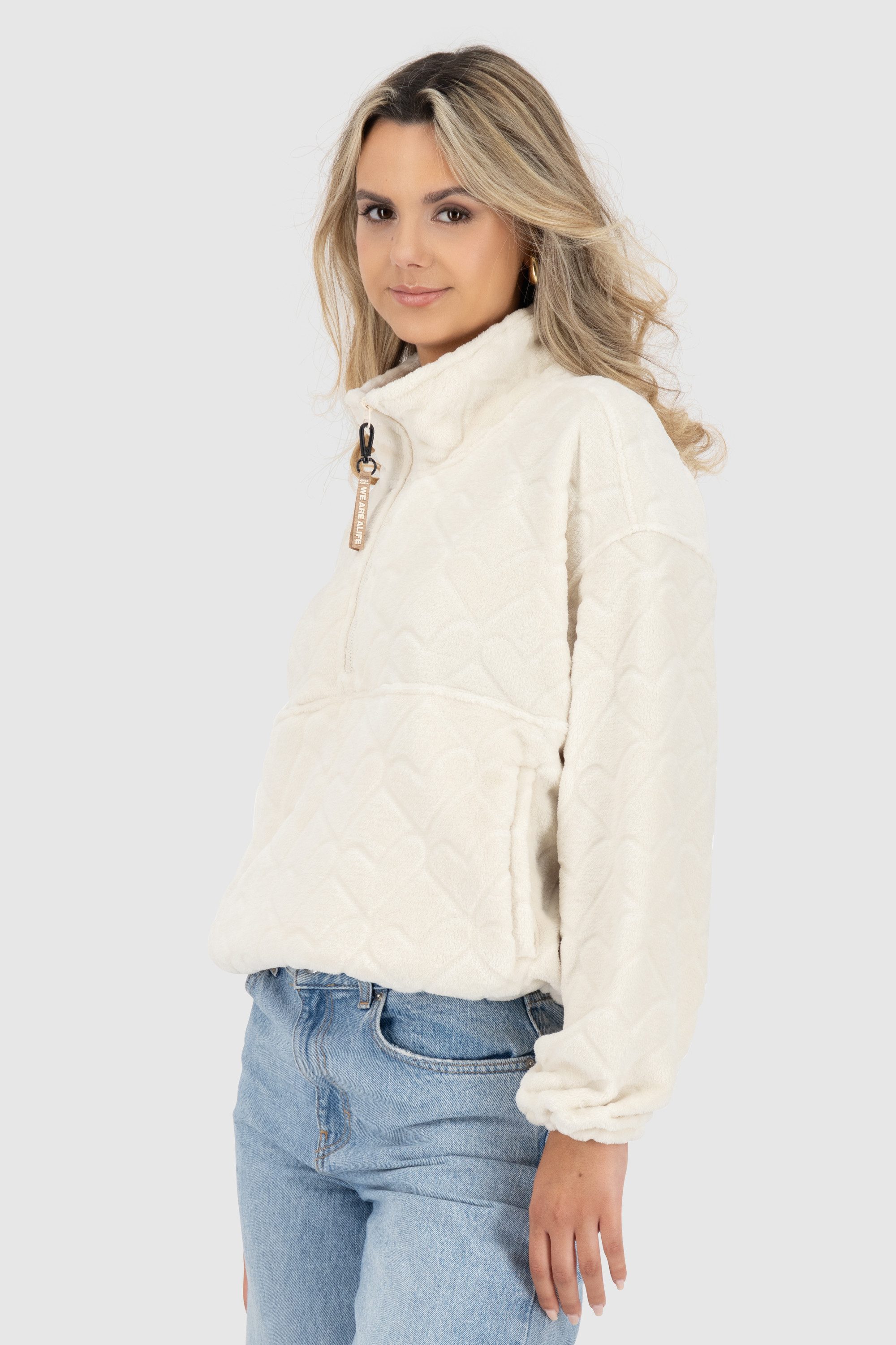 Alife & Kickin Sweatshirt Damen LilianAK G Kuschliger Teddy Pullover mit zwei seitlichen Eingriffstaschen