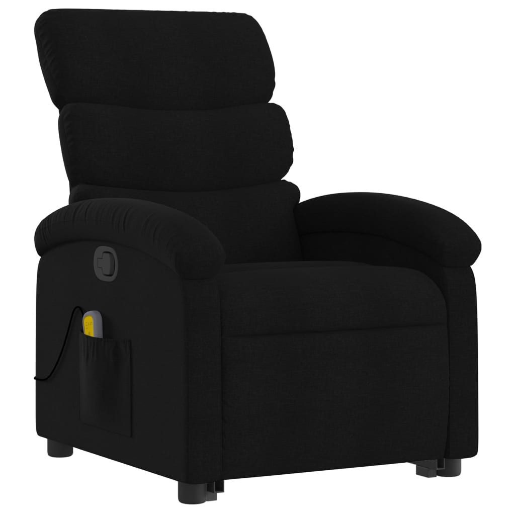 vidaXL Sessel Massagesessel mit Aufstehhilfe Schwarz Stoff (1-St)