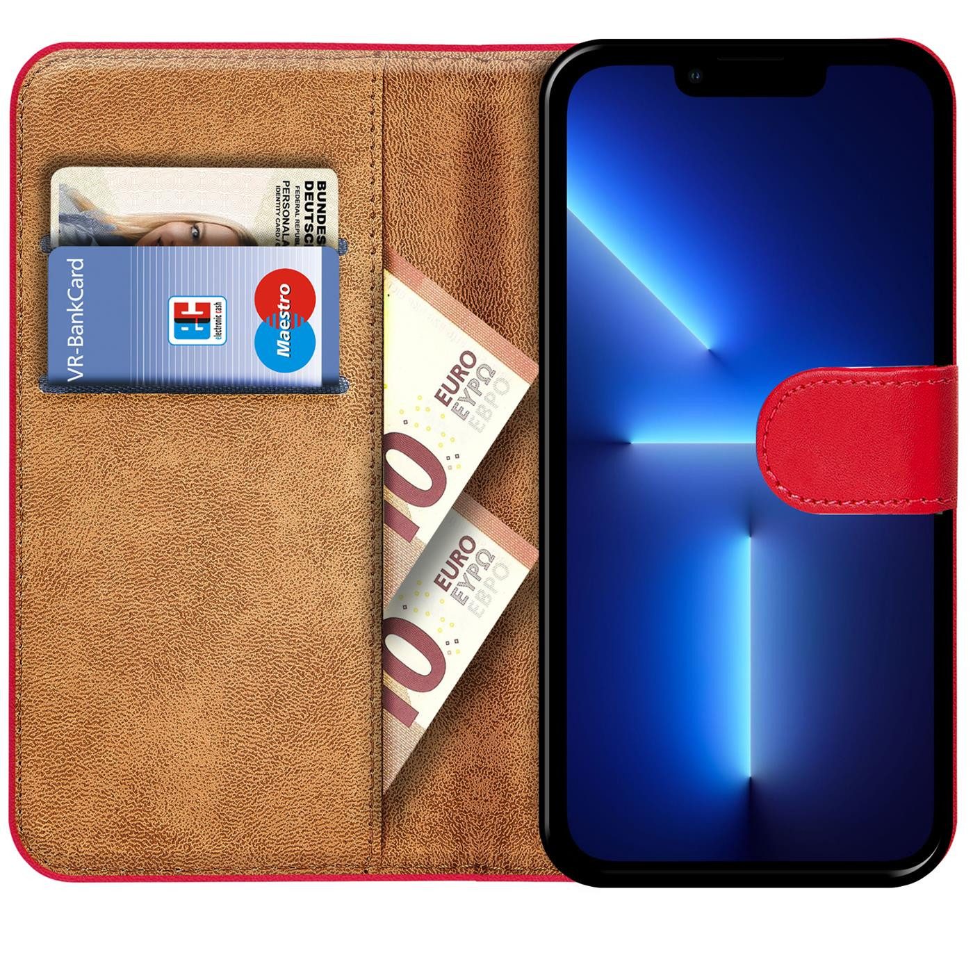 CoolGadget Handyhülle Wallet Klapp Tasche Book Case für Apple iPhone 13 Pro 6,1 Zoll, Hülle Klapphülle Flip Cover Etui Schutzhülle – Bild 2 von 5