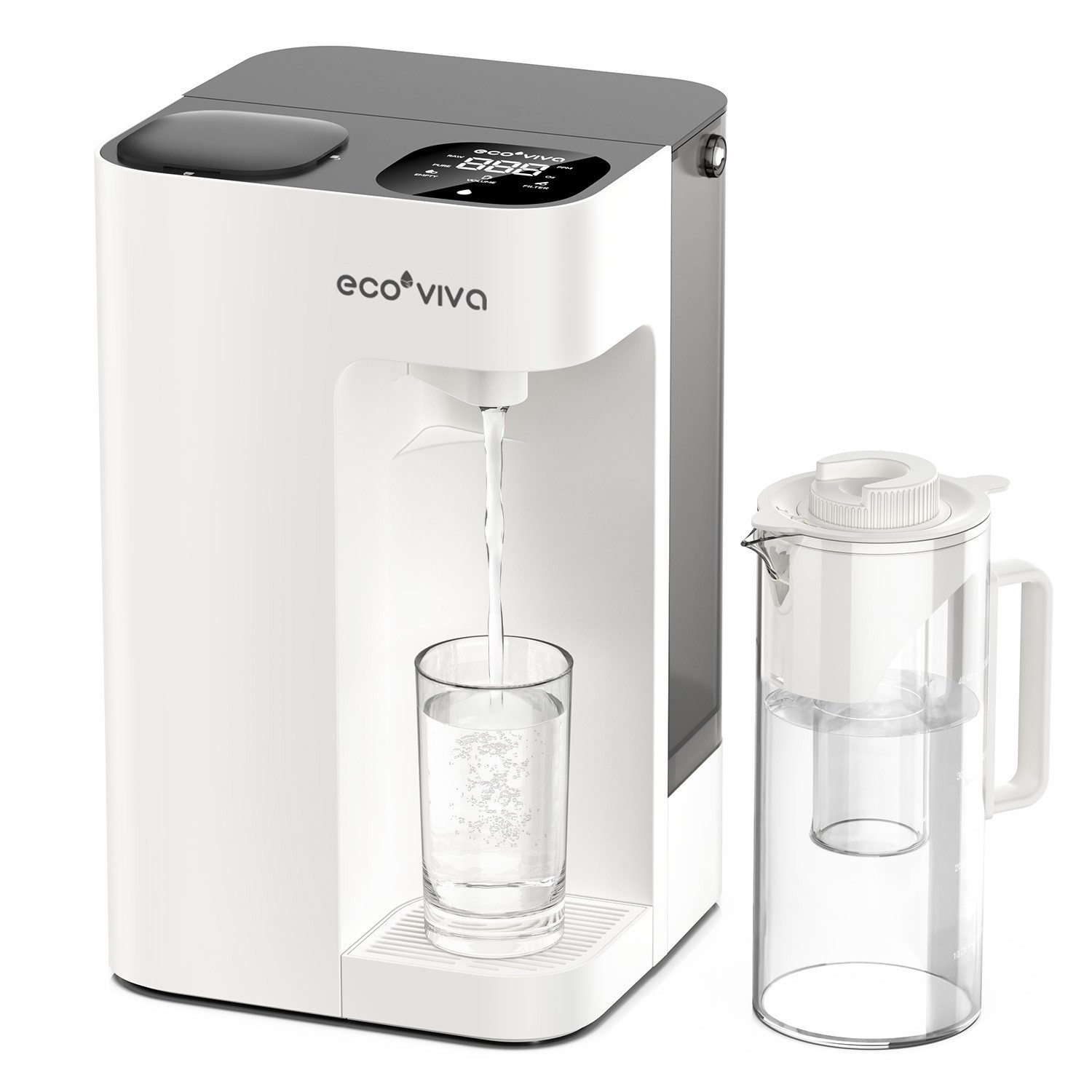 Ecoviva Wasserfilter WP-RO-MATE3 Auftisch Osmoseanlage Trinkwasser, Umkehrosmoseanlage, Zubehör für MATE3 PCR Фільтриkartusche, 8-stufige Filtration, Echtzeit-TDS-Monitor, 3:1 Rein zu Abfluss
