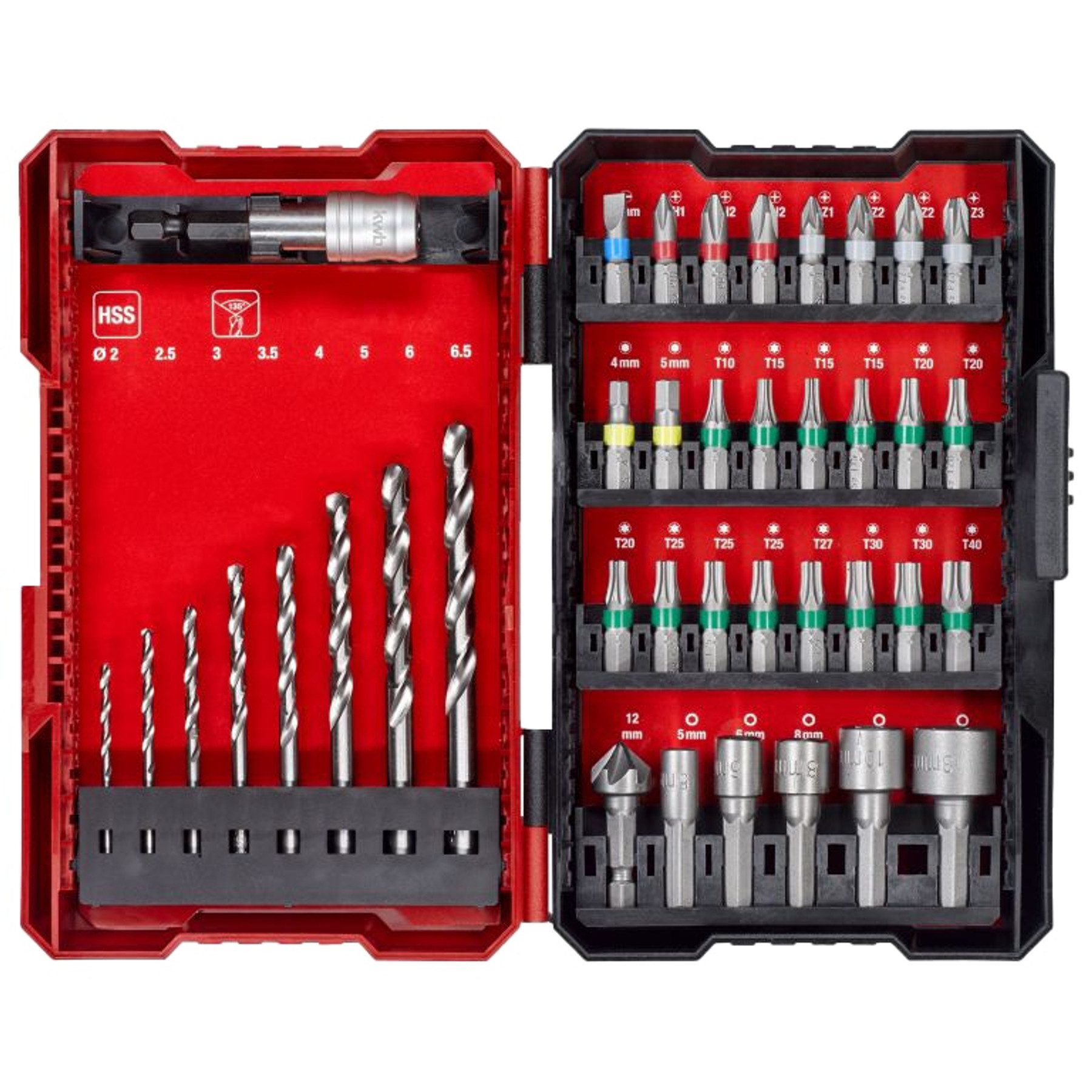 Werkzeugset EINHELL Bit-Bohrerbox, 49108911, L-Box, 39-teilig