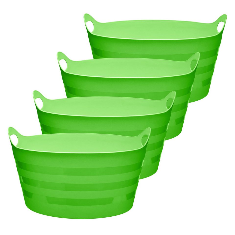 Garronda Allzweckkorb 4-Pack Flexibler Kunststoffkübel für Garten, Bau, Haushalt GD-0184 (4 St)