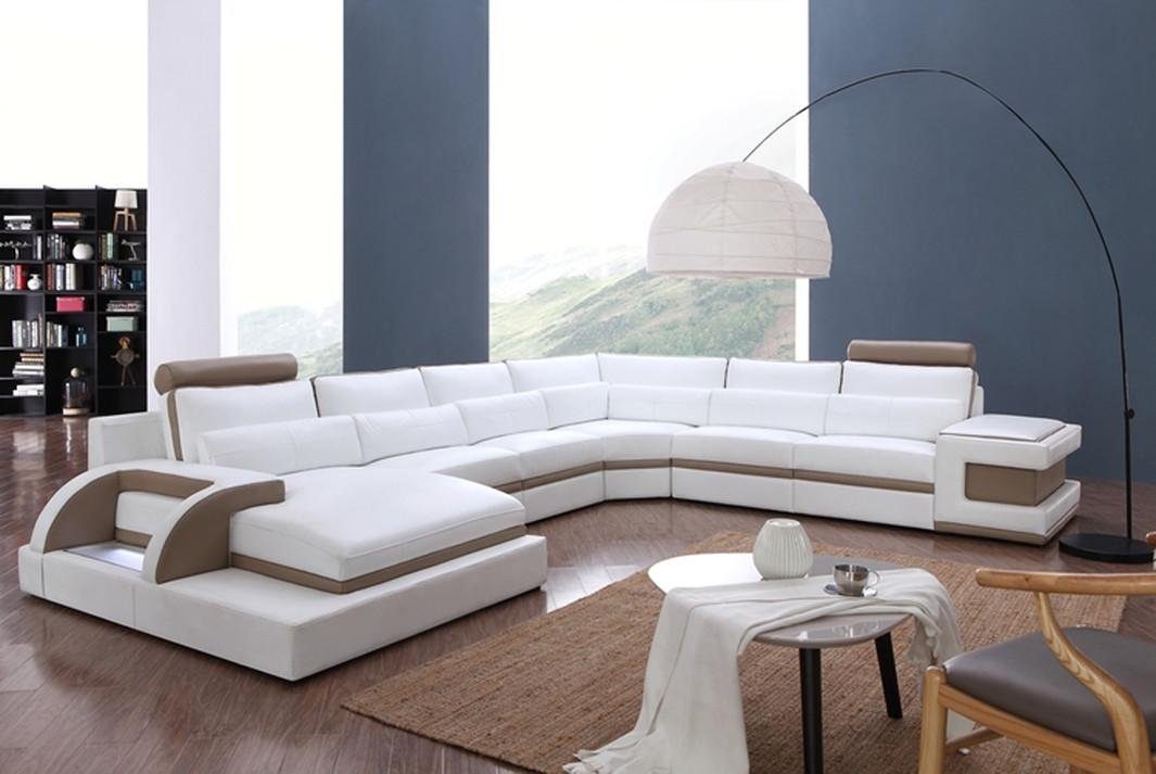 JVmoebel Ecksofa Designer Wohnlandschaft U-Form Couch in Made Weiß/Beige Polster Ecksofa Garnitur, Europe
