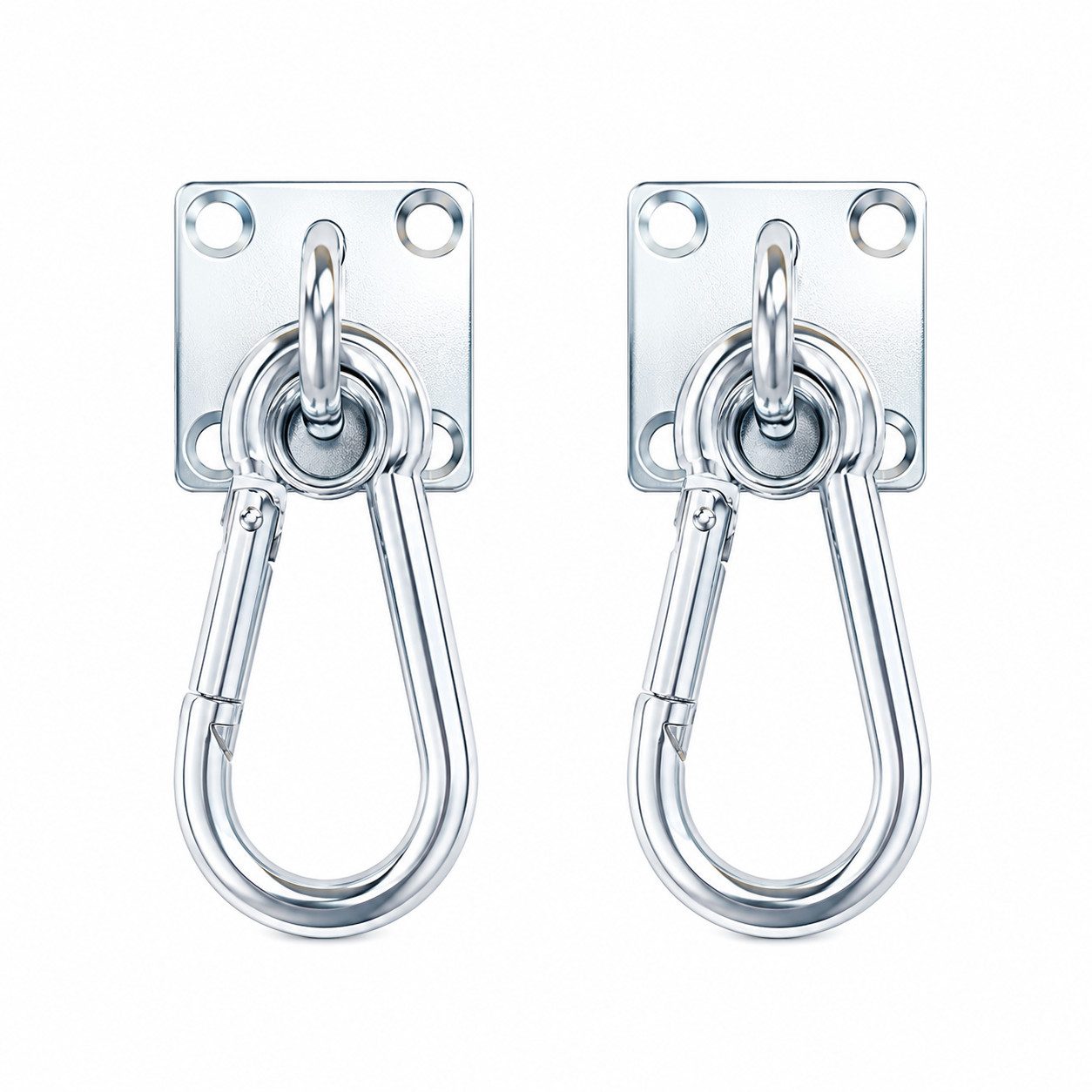 Pferdelinis Befestigungsanker Anbindering Pferd, Karabiner, Anbinder zum Schrauben, (2-tlg), Edelstahl Augplatte 5x5cm, Karabiner 6 cm