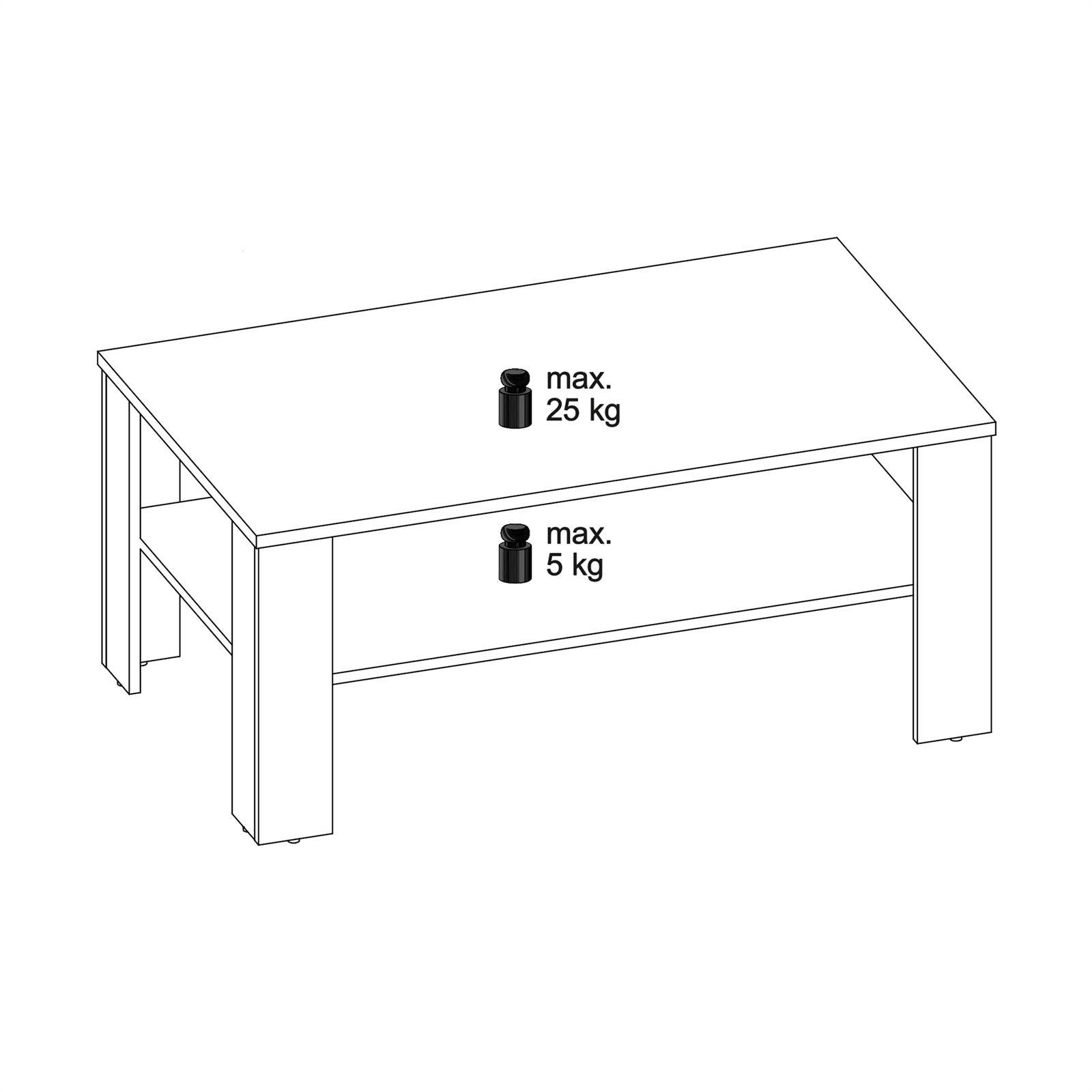 CARO-Möbel Couchtisch ANIMO, Couchtisch Wohnzimmer Beistell günstig online kaufen