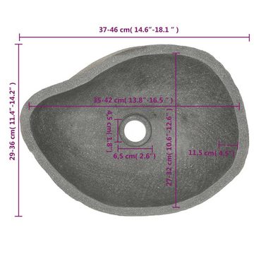DOTMALL Waschbeckenschrank Aufsatzwaschbecken Flussstein Waschbecken Oval 37-46 cm