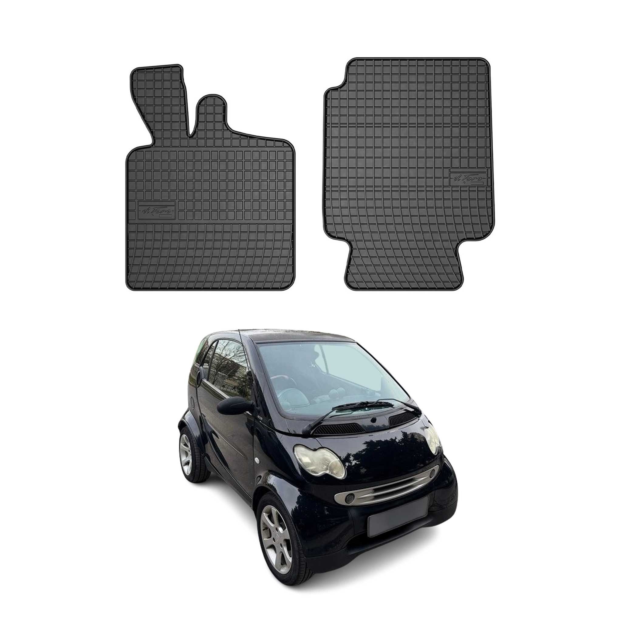 OMAC Auto-Fußmatten Fußmatten für Smart ForTwo 1998-2007 Automatten Schwarz 2tlg (2 St), für Smart ForTwo 1998-2007 Smart ForTwo 1998-2007, Antirutsch,Wasserfest,Einfache Installation