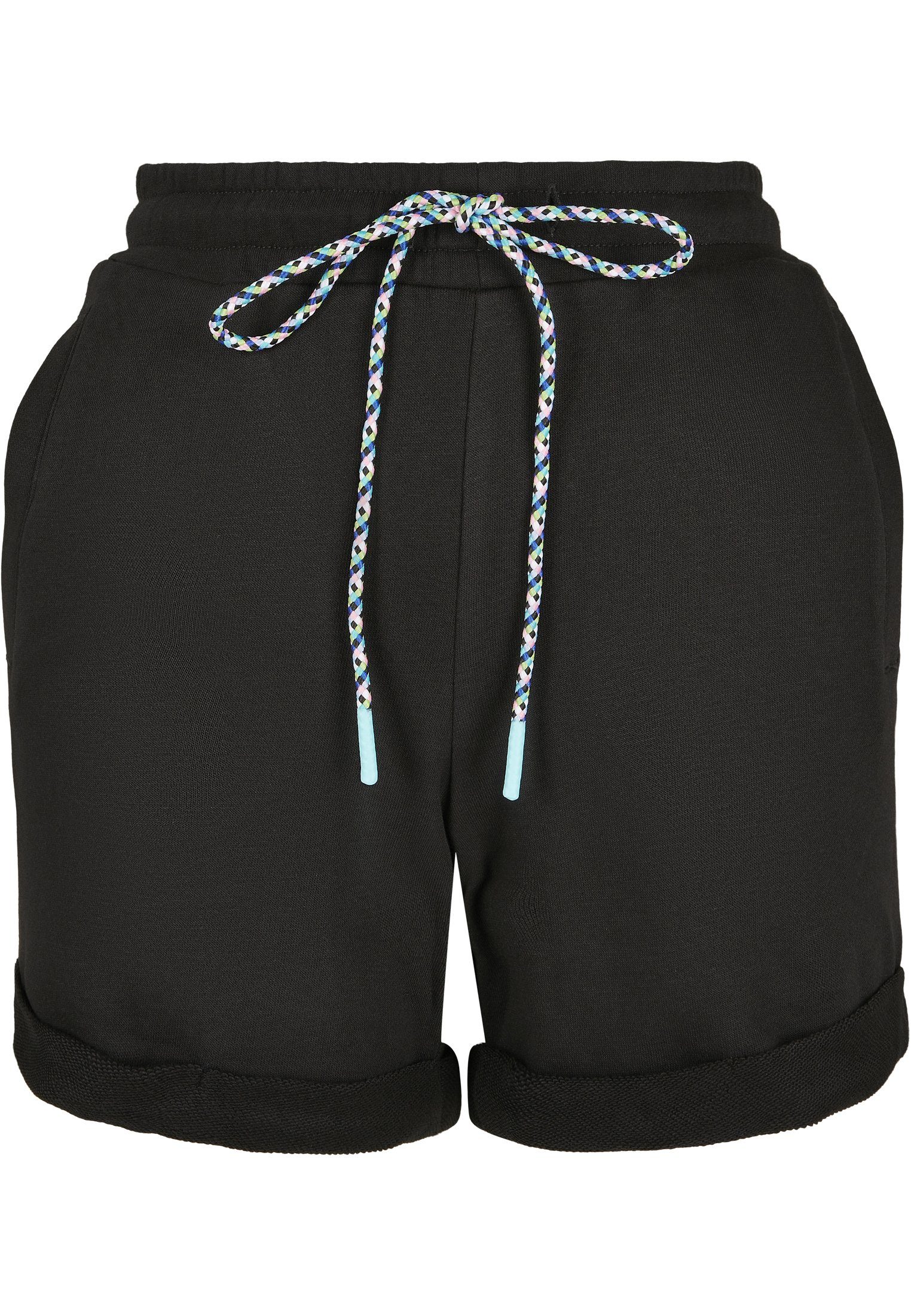 URBAN CLASSICS Stoffhose Damen Ladies Shorts (1-tlg) Beach Terry black