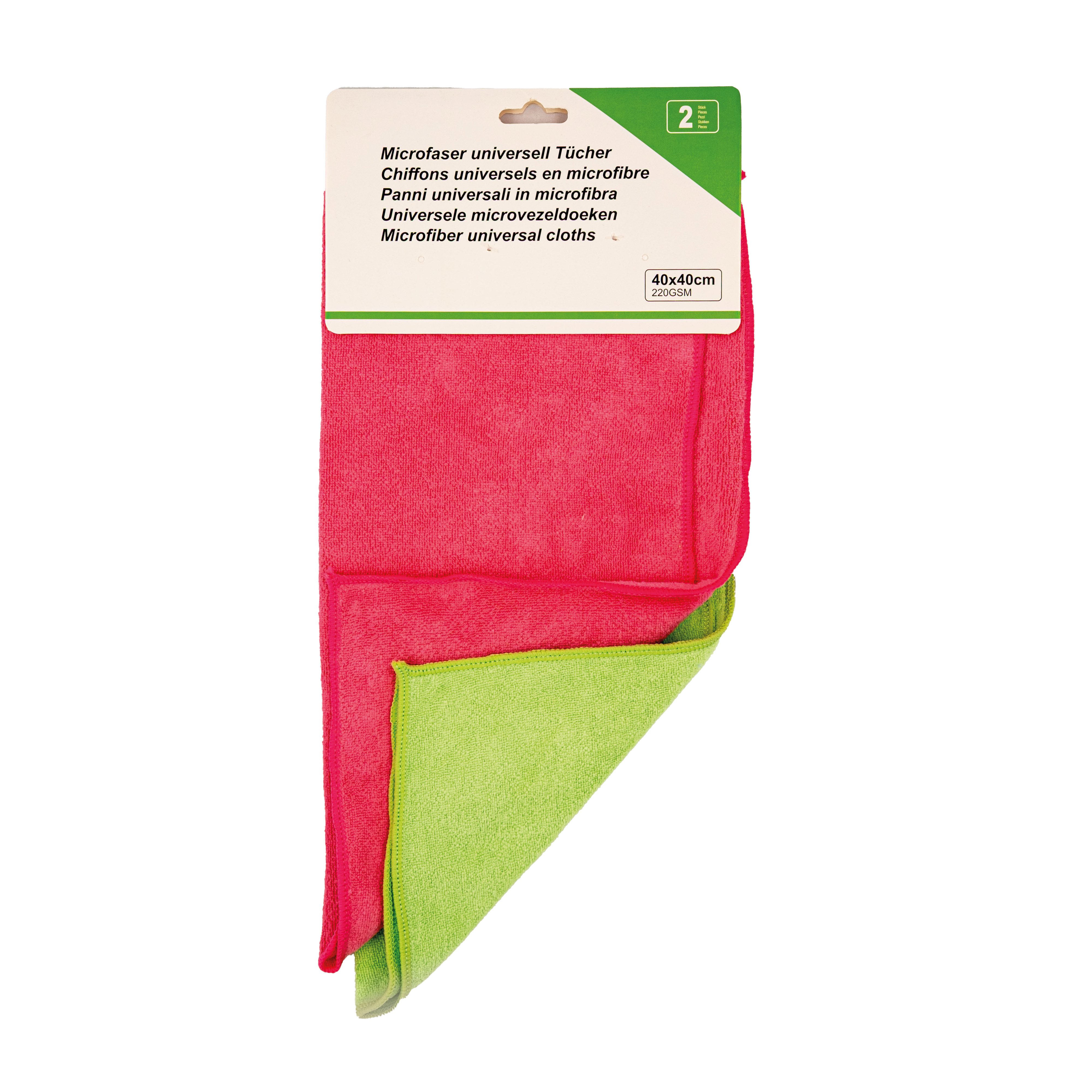 HH-Haushalt Auto 2er Set Microfasertücher 220 GSM, 40 x 40 cm, Farblich sortiert Pflegetuch (40x40 cm, SoftTouch – Sanfte Reinigung für Fahrzeugpflege mit optimaler Saugkraft, Mikrofaser reinigt verschmutzte Flächen mühelos, Autoreinigung, Auto Trockentuch, Autopflege, Abledern)