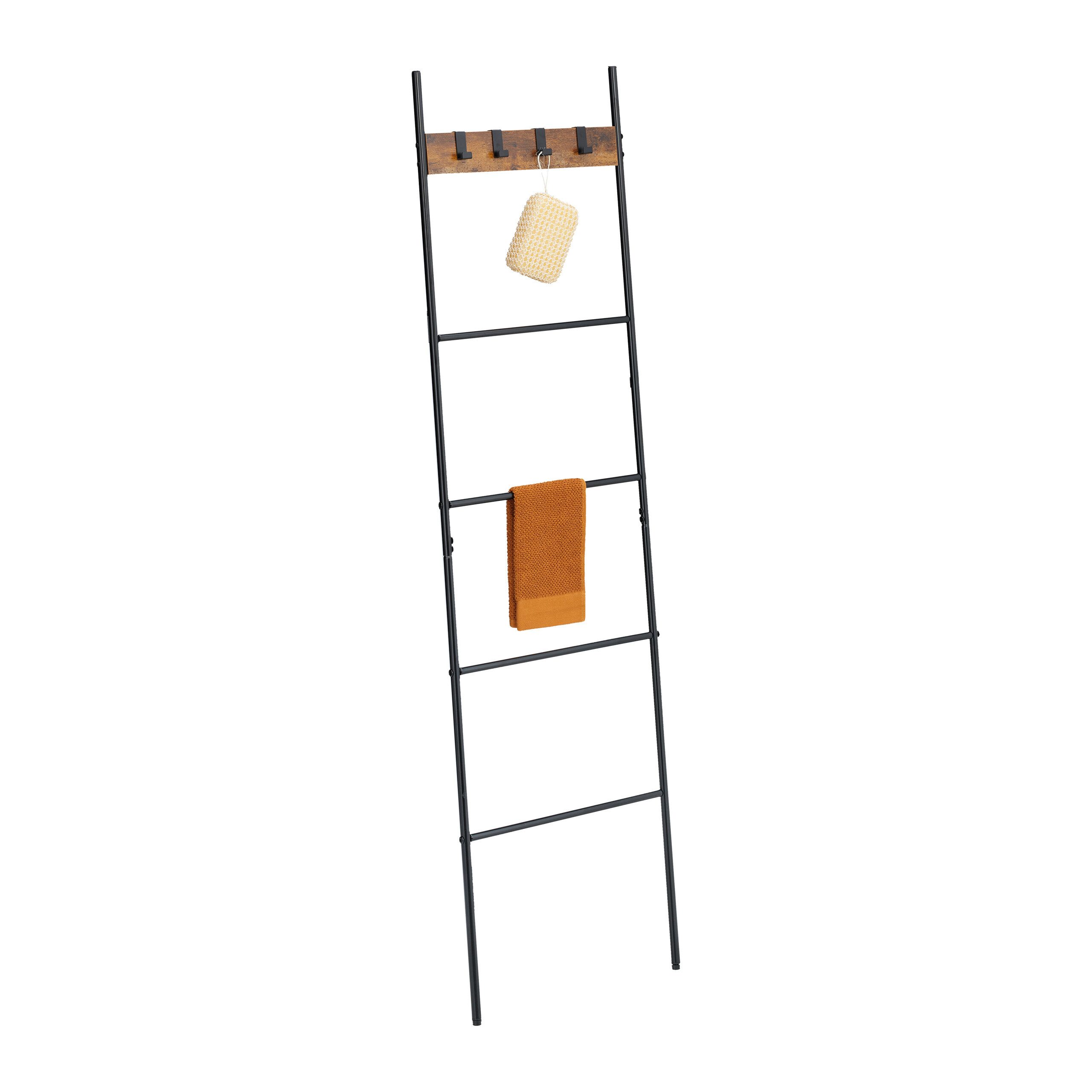 relaxdays Handtuchleiter Industrial Handtuchleiter mit 4 Sprossen