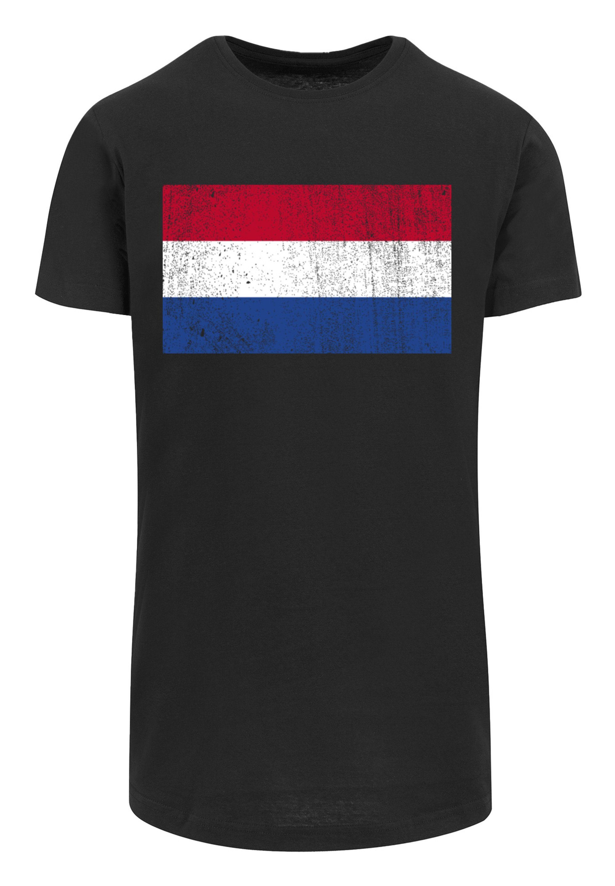F4NT4STIC T-Shirt Netherlands NIederlande Holland Print schwarz distressed Flagge