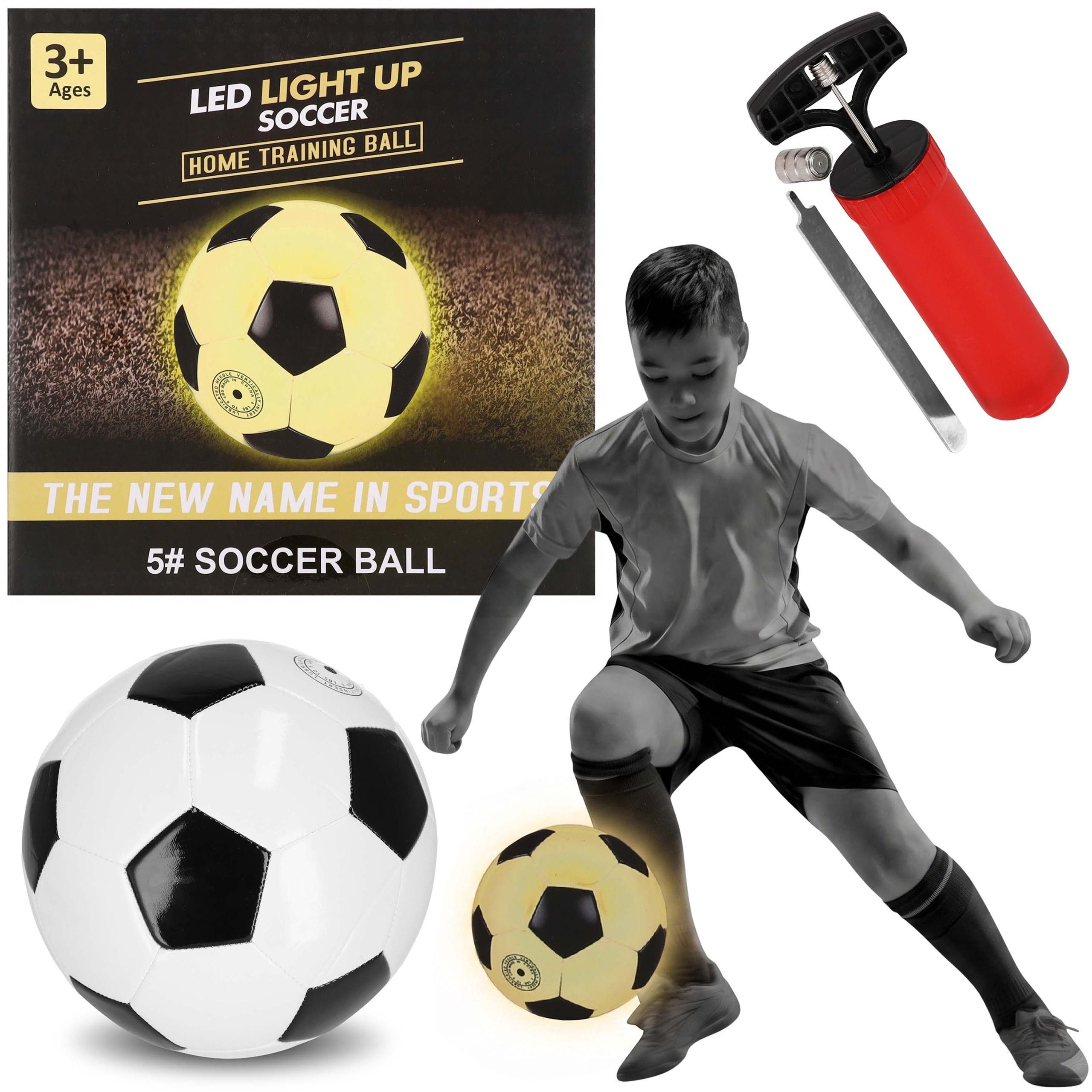Sarcia.eu Fußball Leuchtender Fußball mit Pumpe, Größe 5, für Kinder ab 3 Jahren