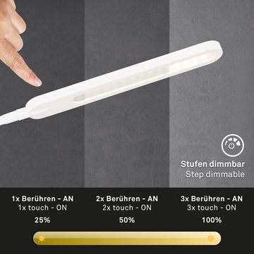 Briloner Leuchten LED Tischleuchte 7389-016, LED fest verbaut, Kaltweiß, Neutralweiß, Tageslichtweiß, Warmweiß, weiß, LED, dimmbar aus Metall mit Schwanenhals